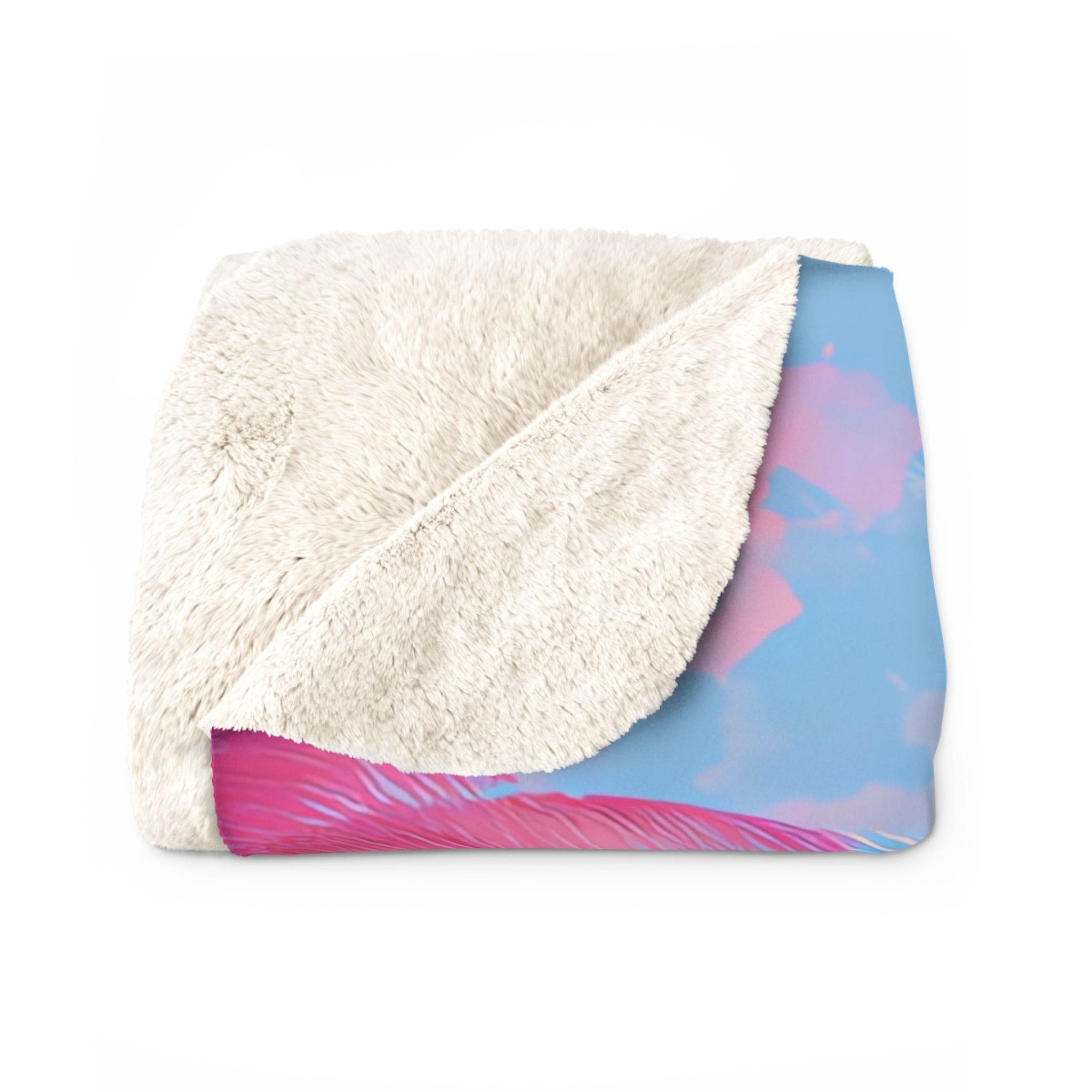 Ethereal Pastel Palms Sherpa Fleece Blanket, Artsulli - Art is Long, Life is Short, Home Decor, , , , , , , 