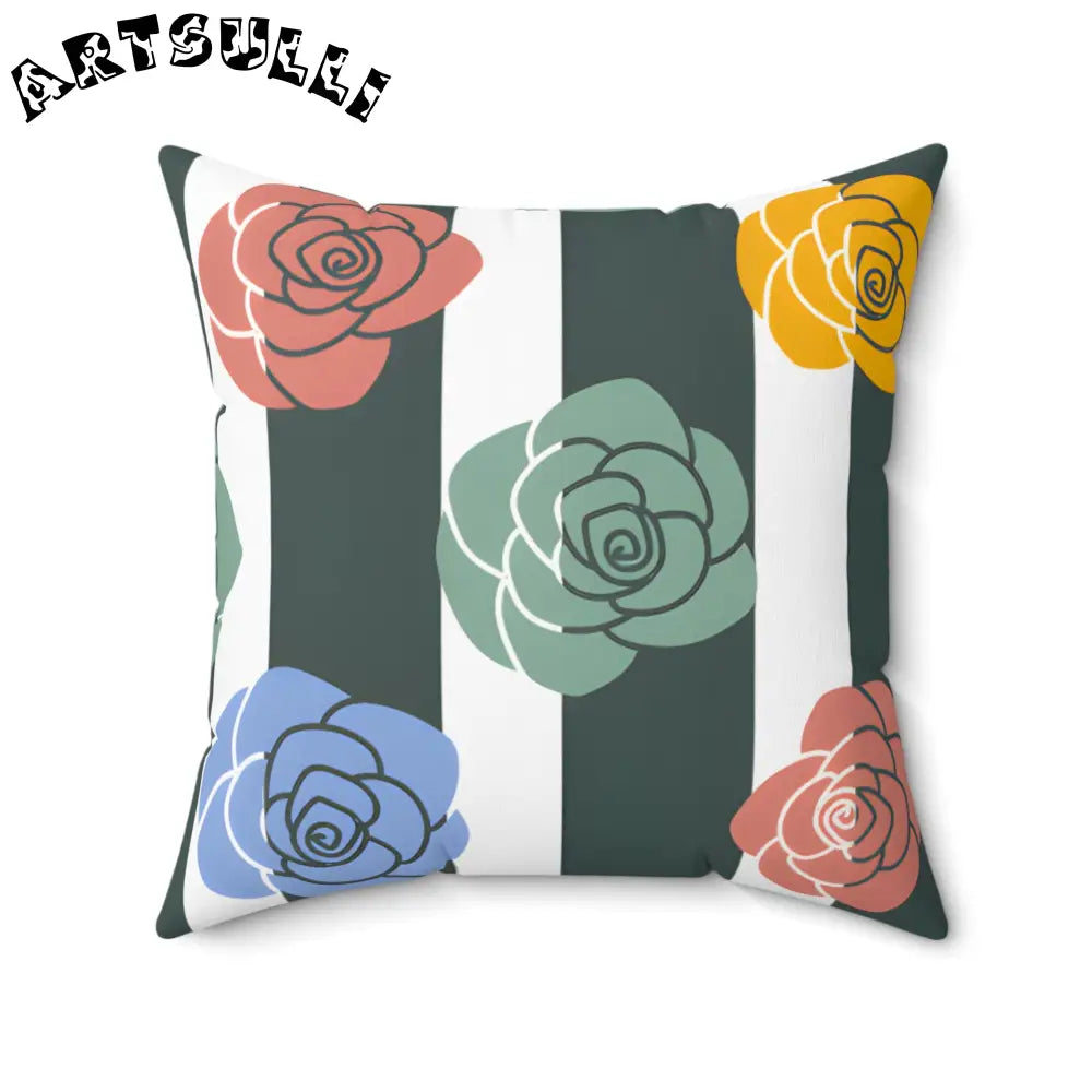 JAKKOUTTHEBXX Stripes x Roses Black and White Spun Polyester Square