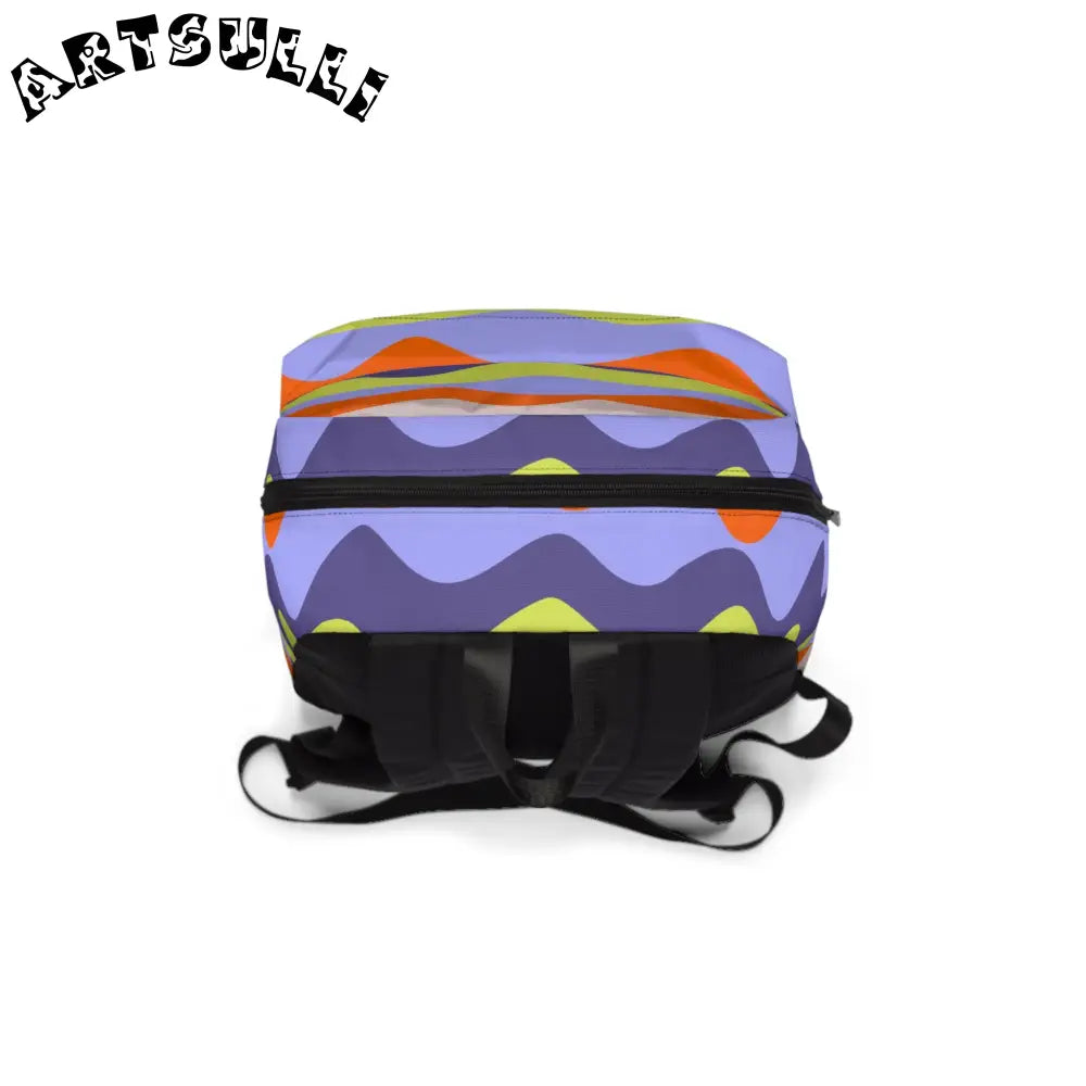 JAKKOUTTHEBXX Waves Yellow and Blue Unisex Classic Backpack