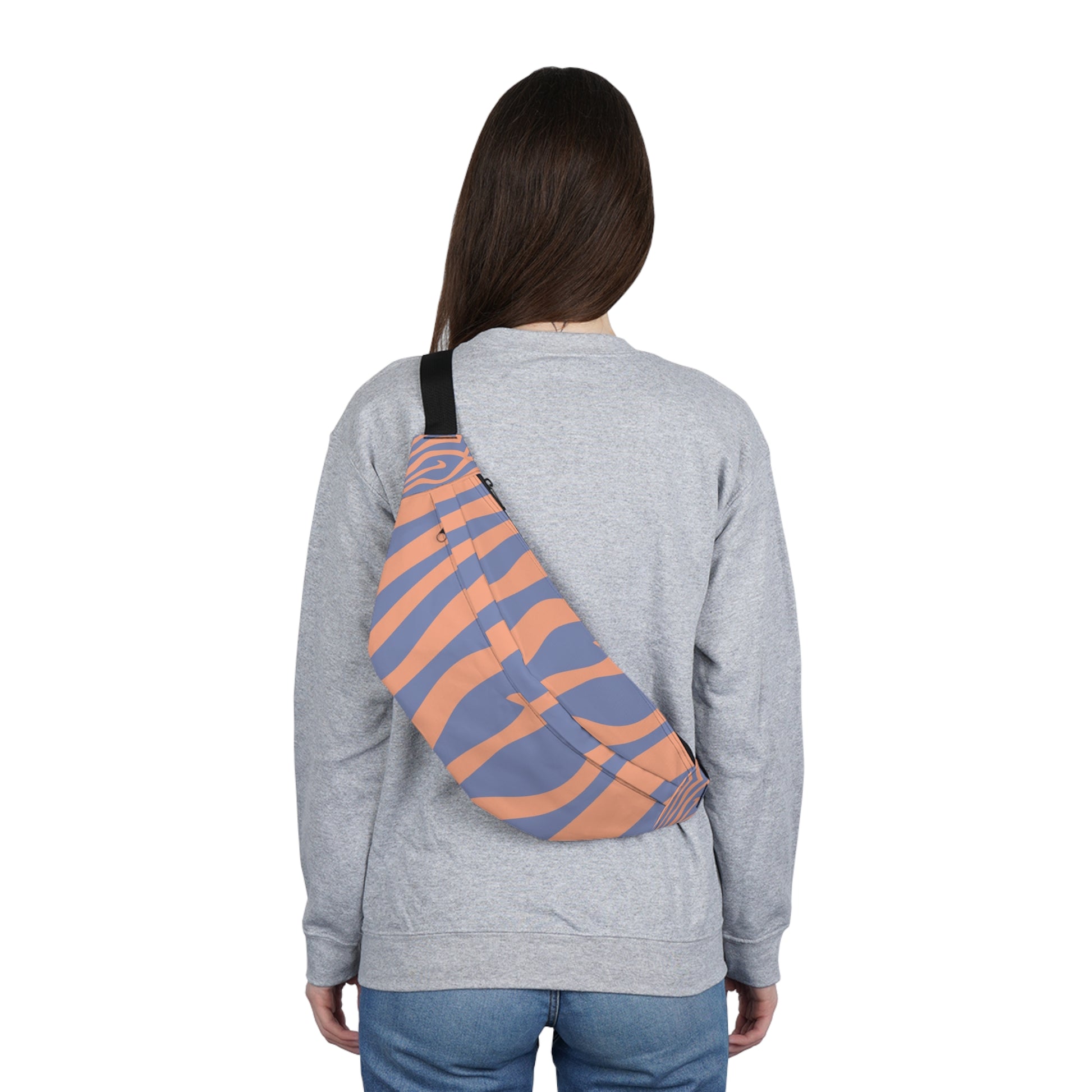 Melting Zebra Stripes Large Fanny Pack, Artsulli - Art is Long, Life is Short, Bags, , , , , , , 