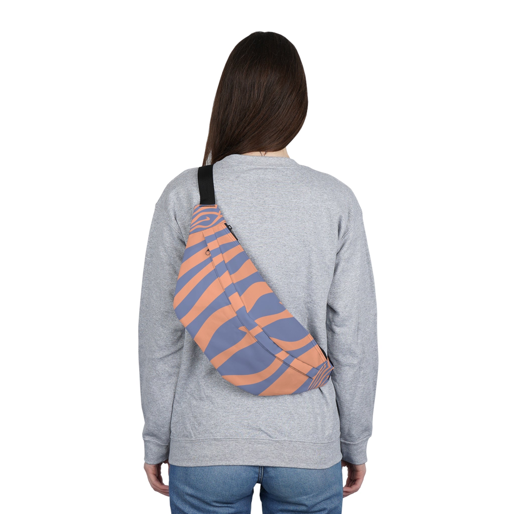 Melting Zebra Stripes Large Fanny Pack, Artsulli - Art is Long, Life is Short, Bags, , , , , , , 