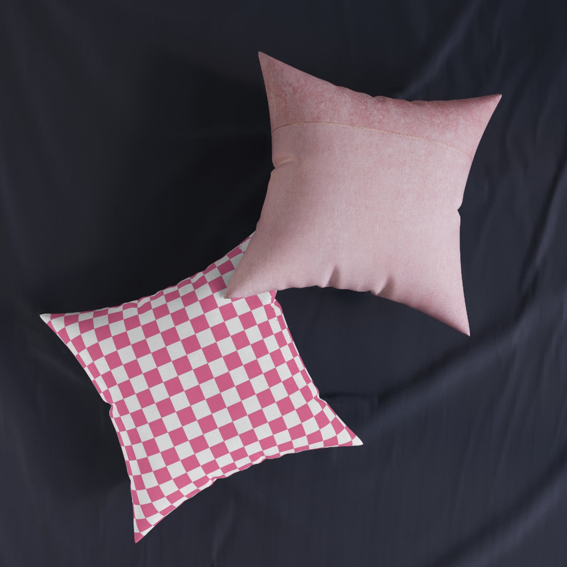 Yuyushiki Pink Check Square Pillow - Pink Back, Artsulli - Art is Long, Life is Short, Home Decor, , , , , , , 
