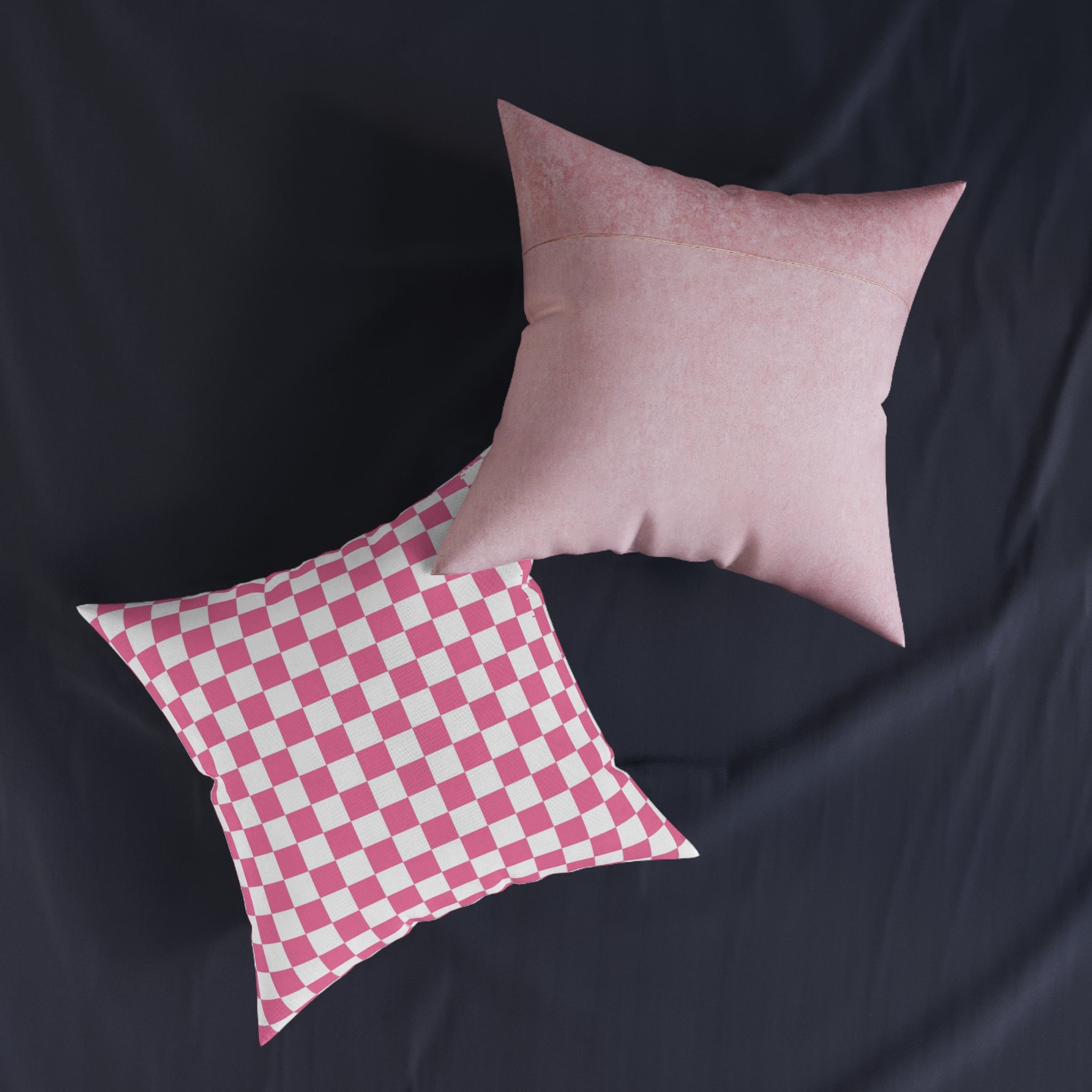 Yuyushiki Pink Check Square Pillow - Pink Back, Artsulli - Art is Long, Life is Short, Home Decor, , , , , , , 