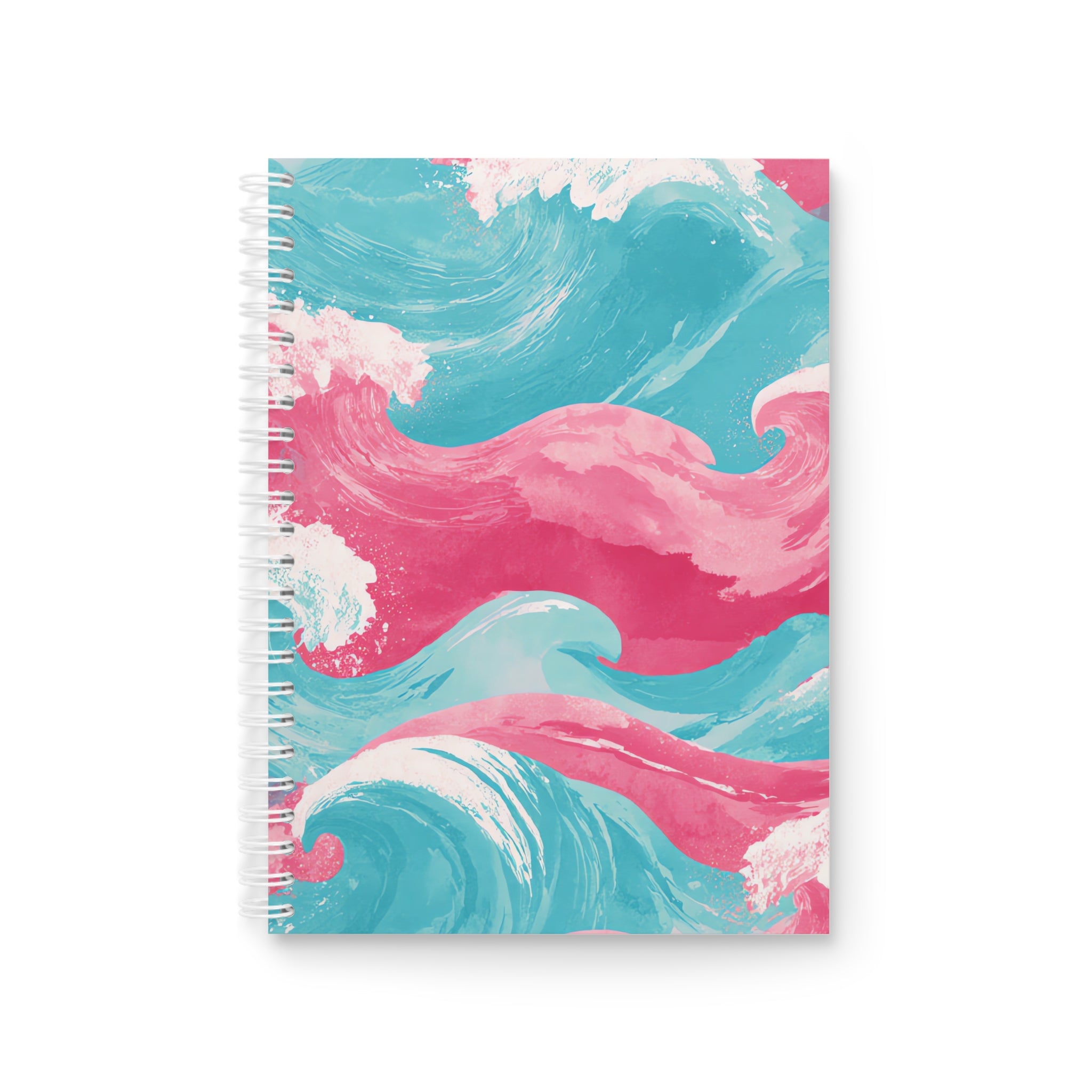 The Great Pastelwave Pink and Blue Spiral Notebook, Artsulli - Art is Long, Life is Short, Paper products, Size, One Size, , , , , 74066052176157302451