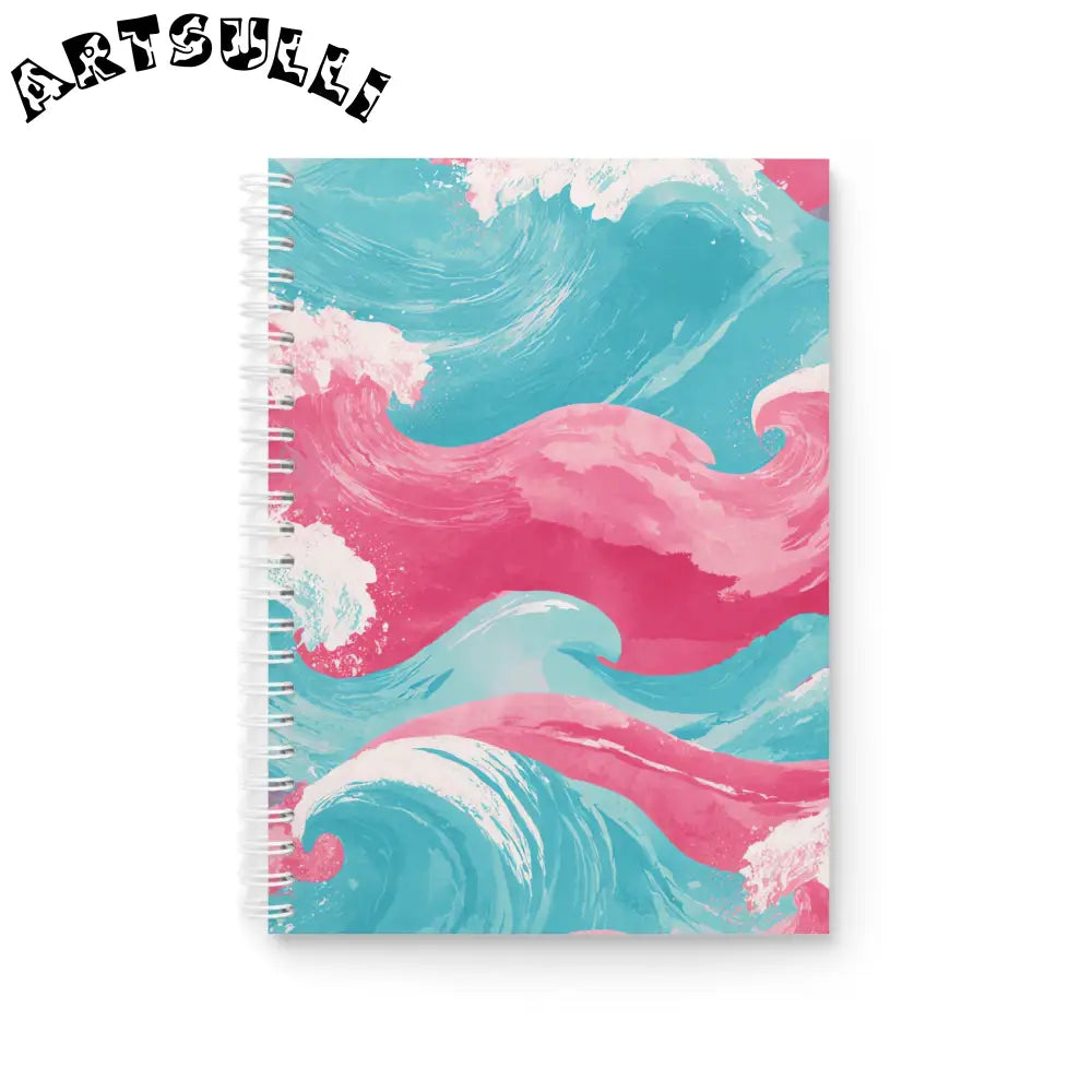 JAKKOUTTHEBXX The Great Pastelwave Pink and Blue Spiral Notebook