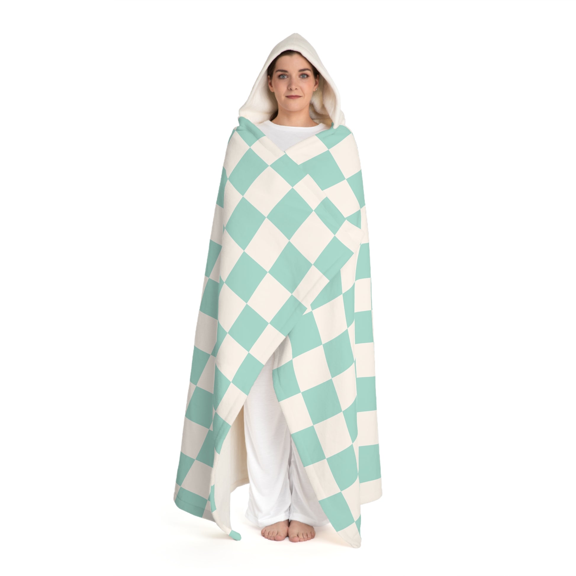 Chessboard II Hooded Sherpa Fleece Blanket, Artsulli - Art is Long, Life is Short, All Over Prints, , , , , , , 