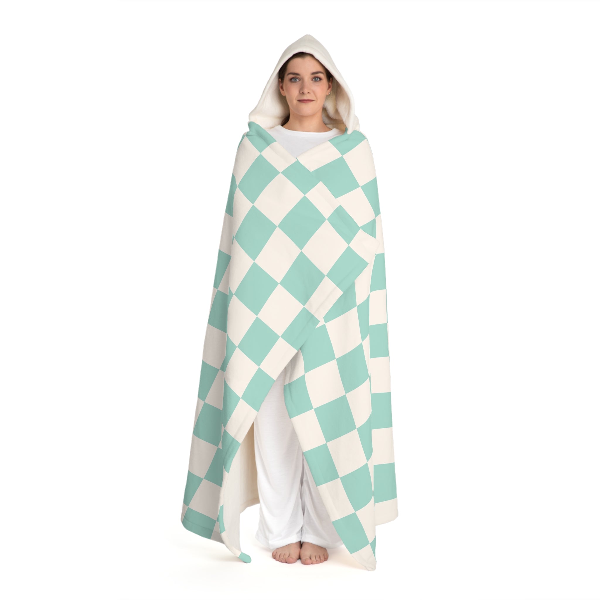 Chessboard II Hooded Sherpa Fleece Blanket, Artsulli - Art is Long, Life is Short, All Over Prints, , , , , , , 