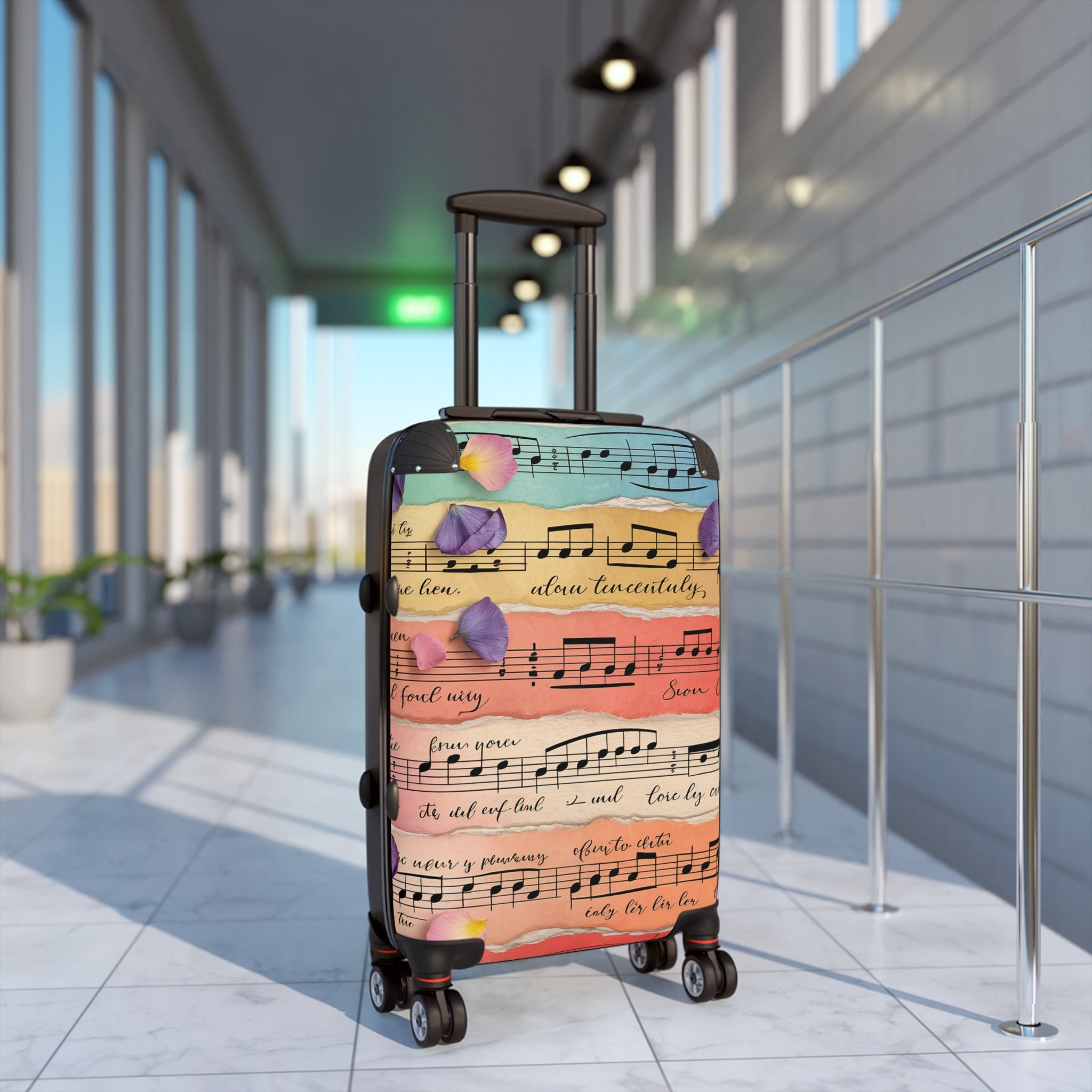 Torn Type Beat Sheet Music Multi-Color Suitcase, Artsulli - Art is Long, Life is Short, Bags, , , , , , , 