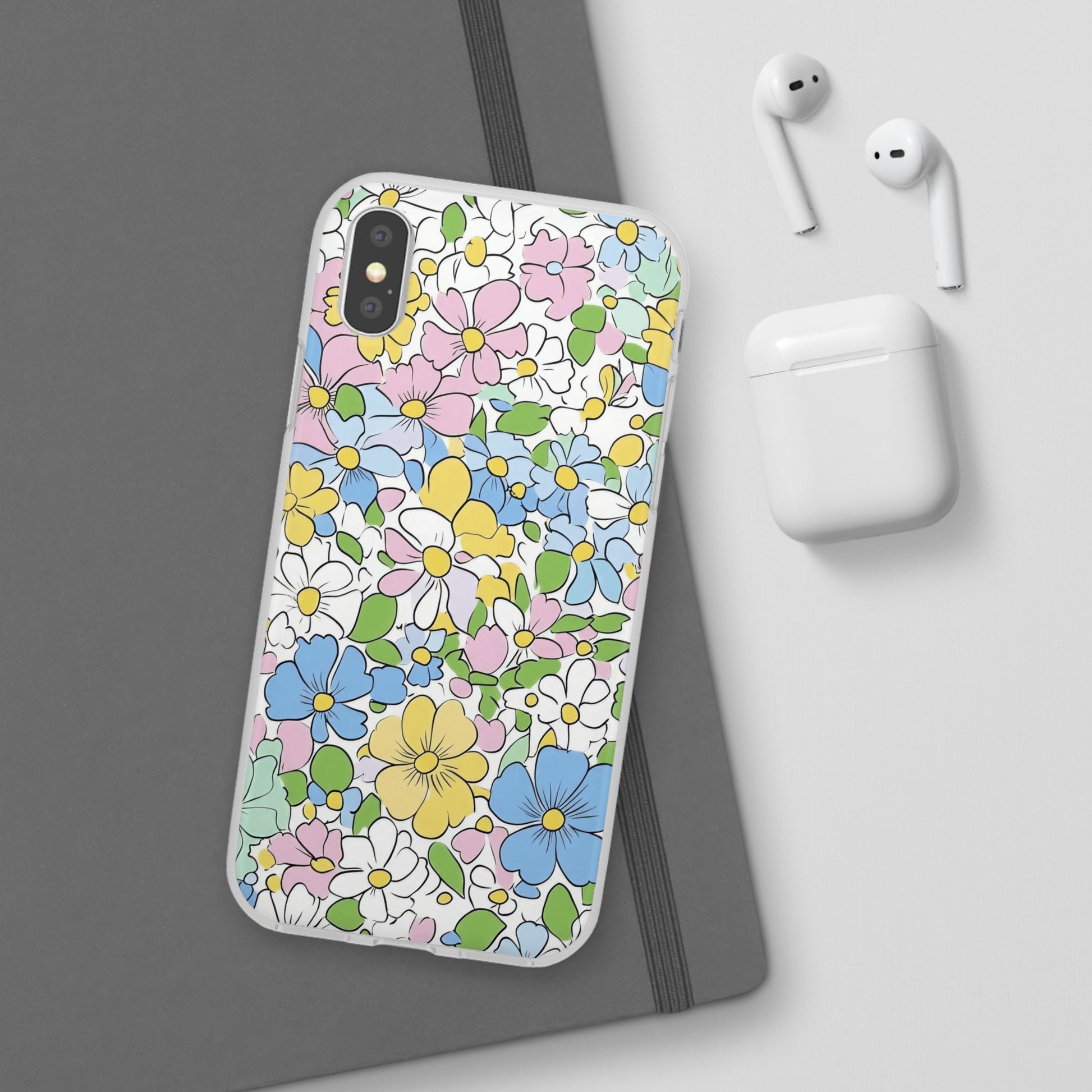 Colorful Floral Clear Flexi Case, Artsulli - Art is Long, Life is Short, Phone Case, , , , , , , 