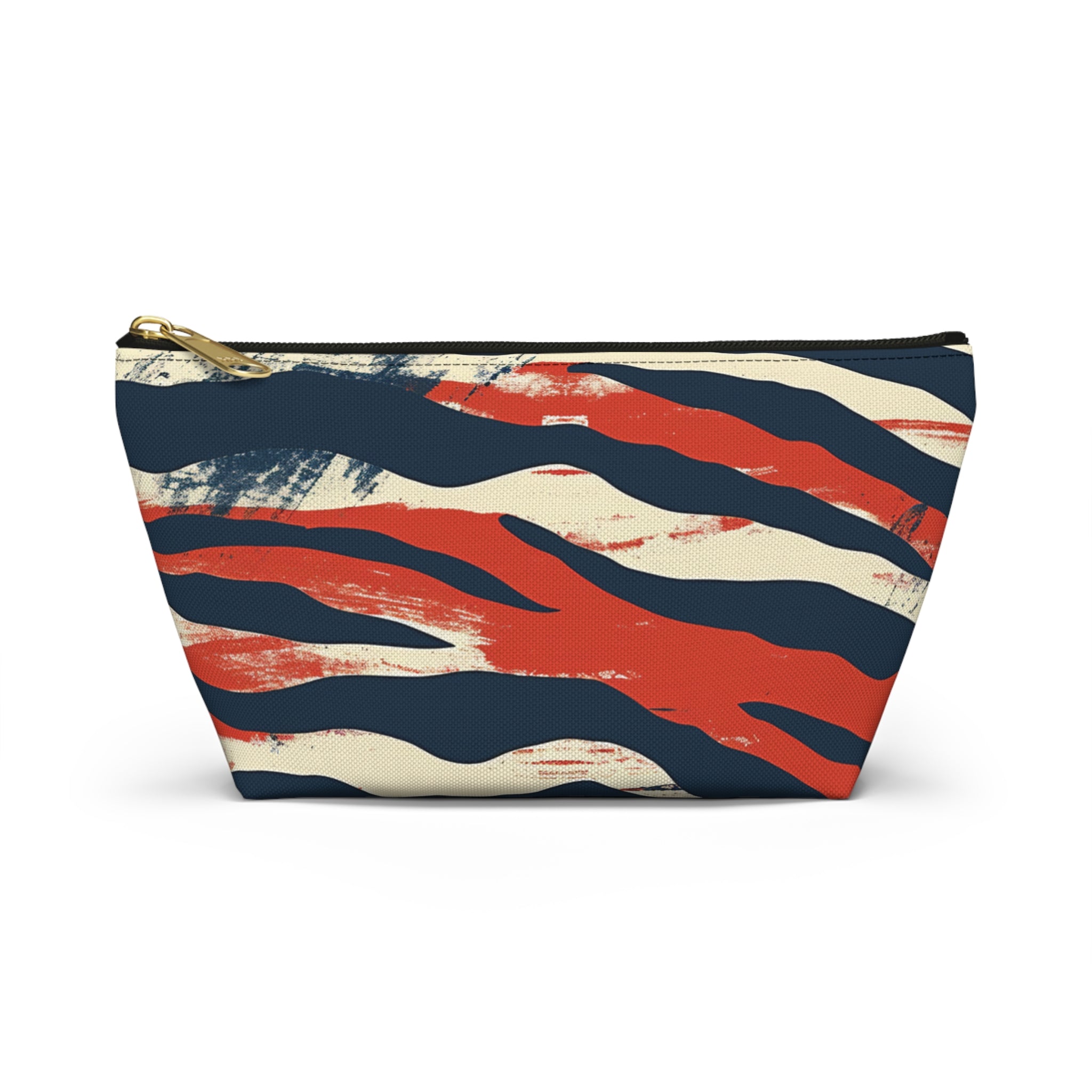Capricious Tiger Wave Accessory Pouch w T-bottom, Artsulli - Art is Long, Life is Short, Bags, Size, Small, Color, Black zipper, , , 19094373276388