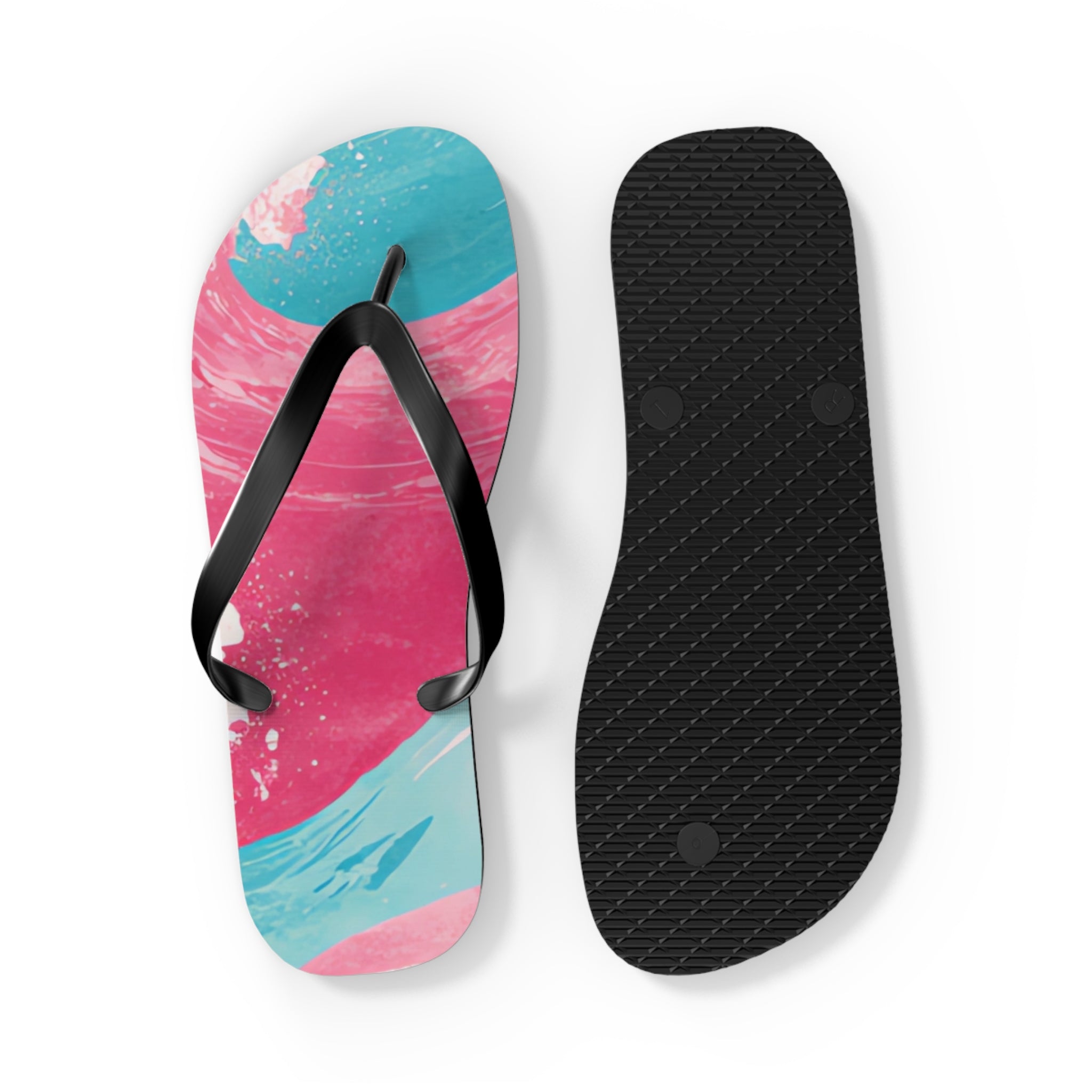 The Great Pastelwave Pink and Blue Flip Flops, Artsulli - Art is Long, Life is Short, Shoes, , , , , , , 