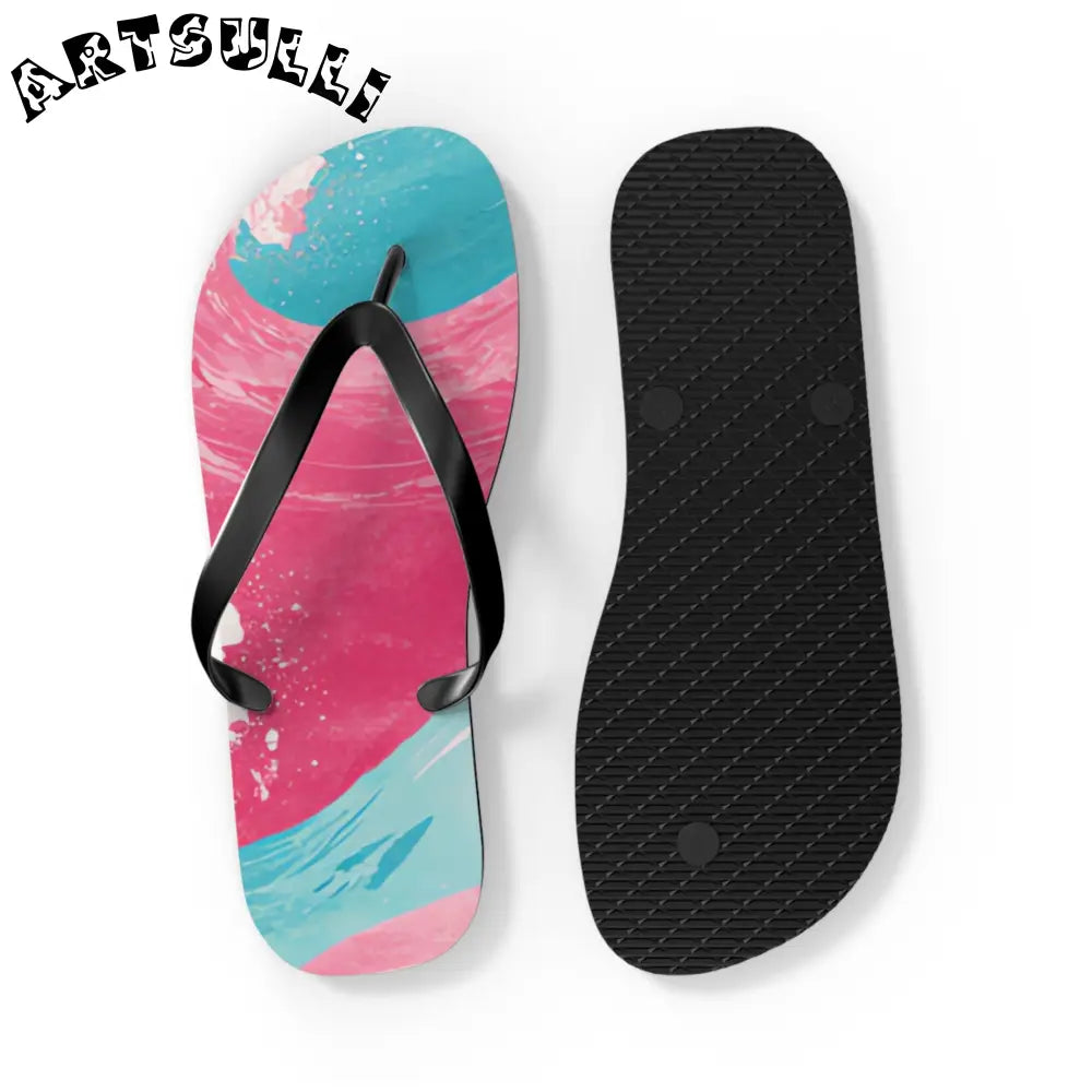 JAKKOUTTHEBXX The Great Pastelwave Pink and Blue Flip Flops