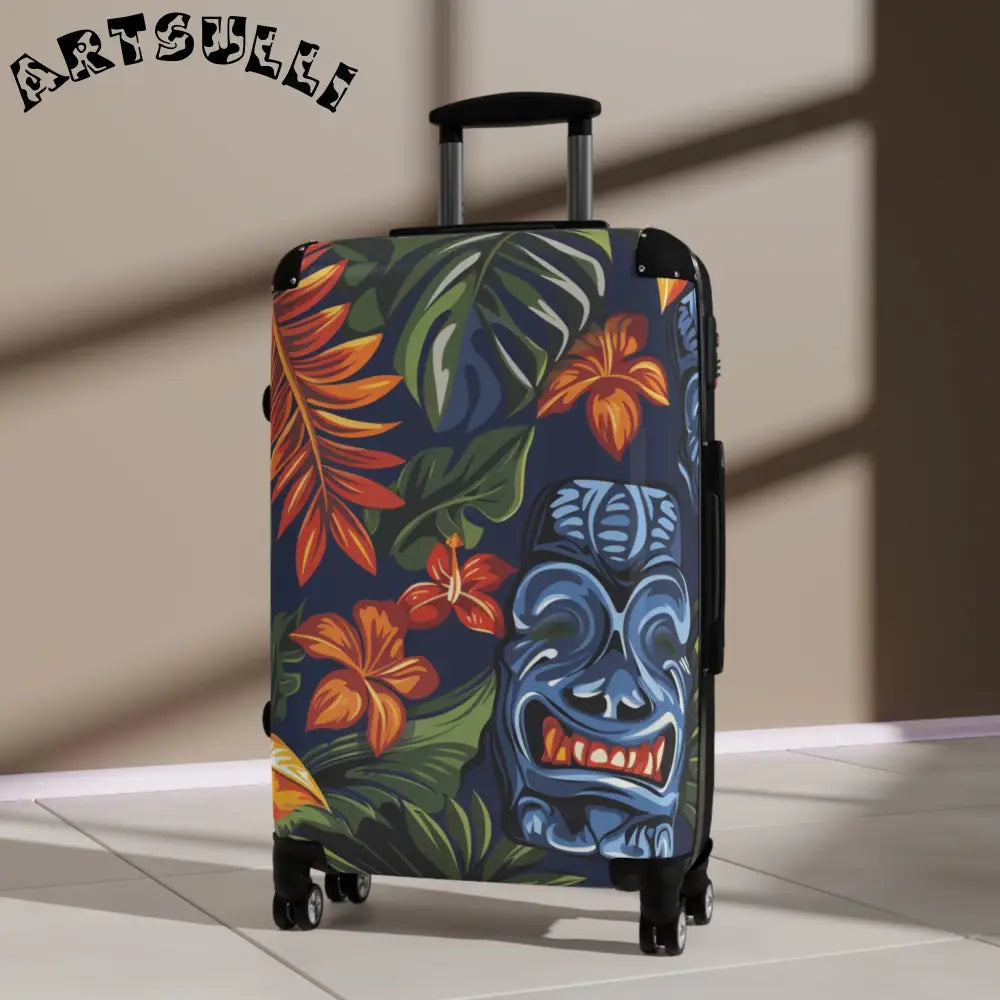 JAKKOUTTHEBXX Tropical Tiki Mask Carry-On Suitcase 2025