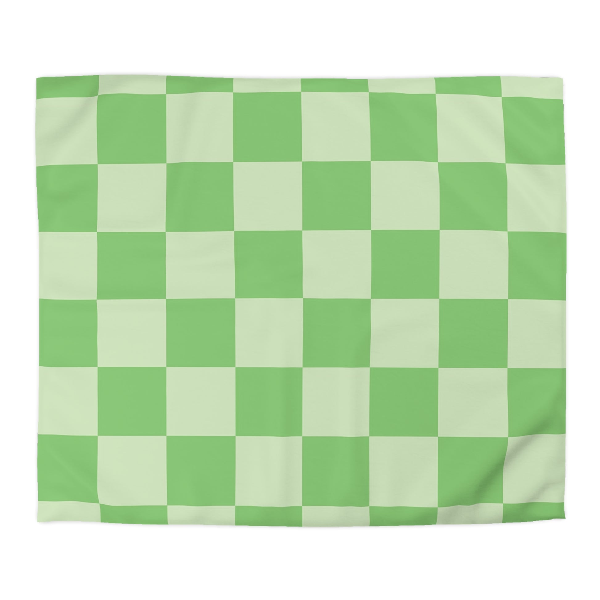 Checkerboard Green Microfiber Duvet Cover, Artsulli - Art is Long, Life is Short, Home Decor, Size, King, Color, White, , , 28127778899547986091