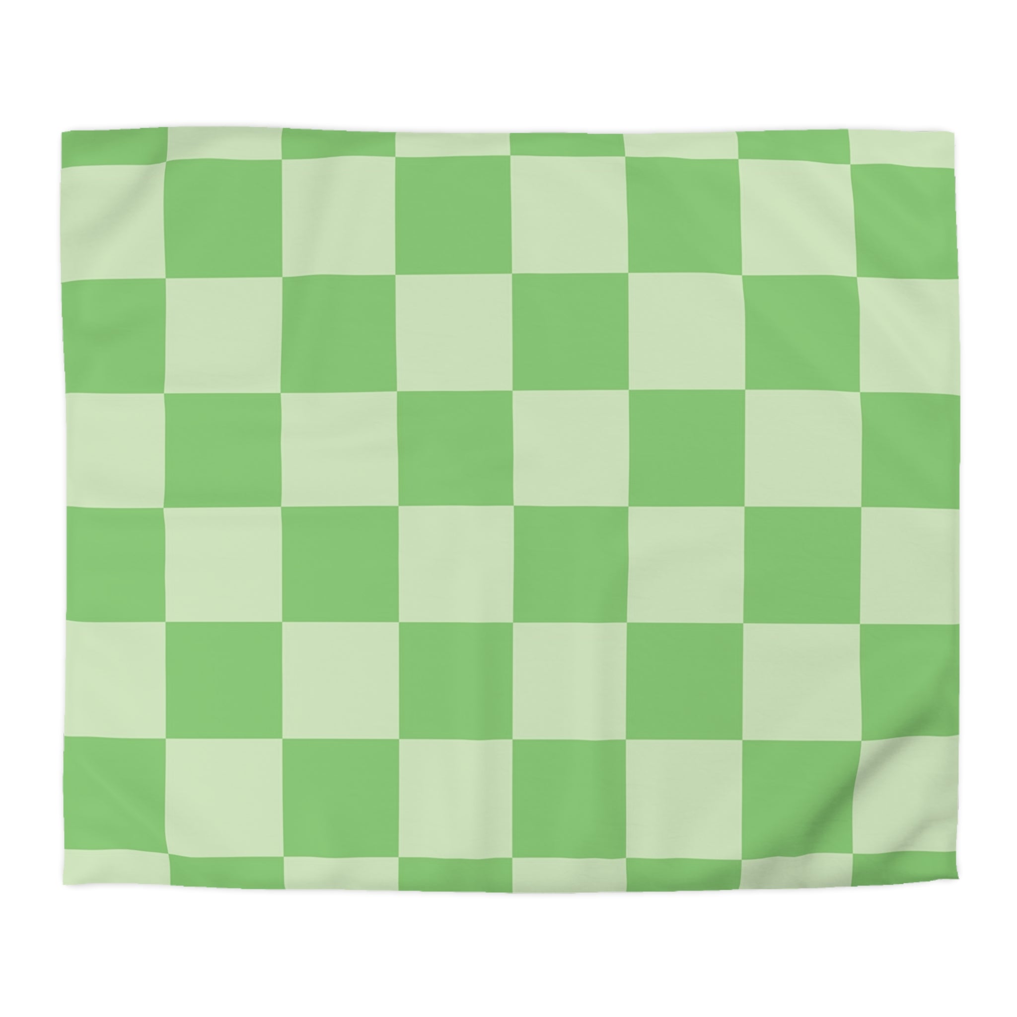 Checkerboard Green Microfiber Duvet Cover, Artsulli - Art is Long, Life is Short, Home Decor, Size, King, Color, White, , , 28127778899547986091