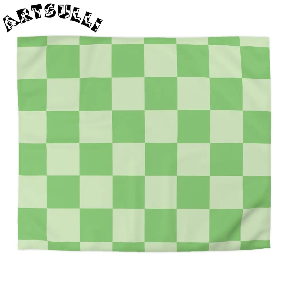 JAKKOUTTHEBXX Checkerboard Green Microfiber Duvet Cover