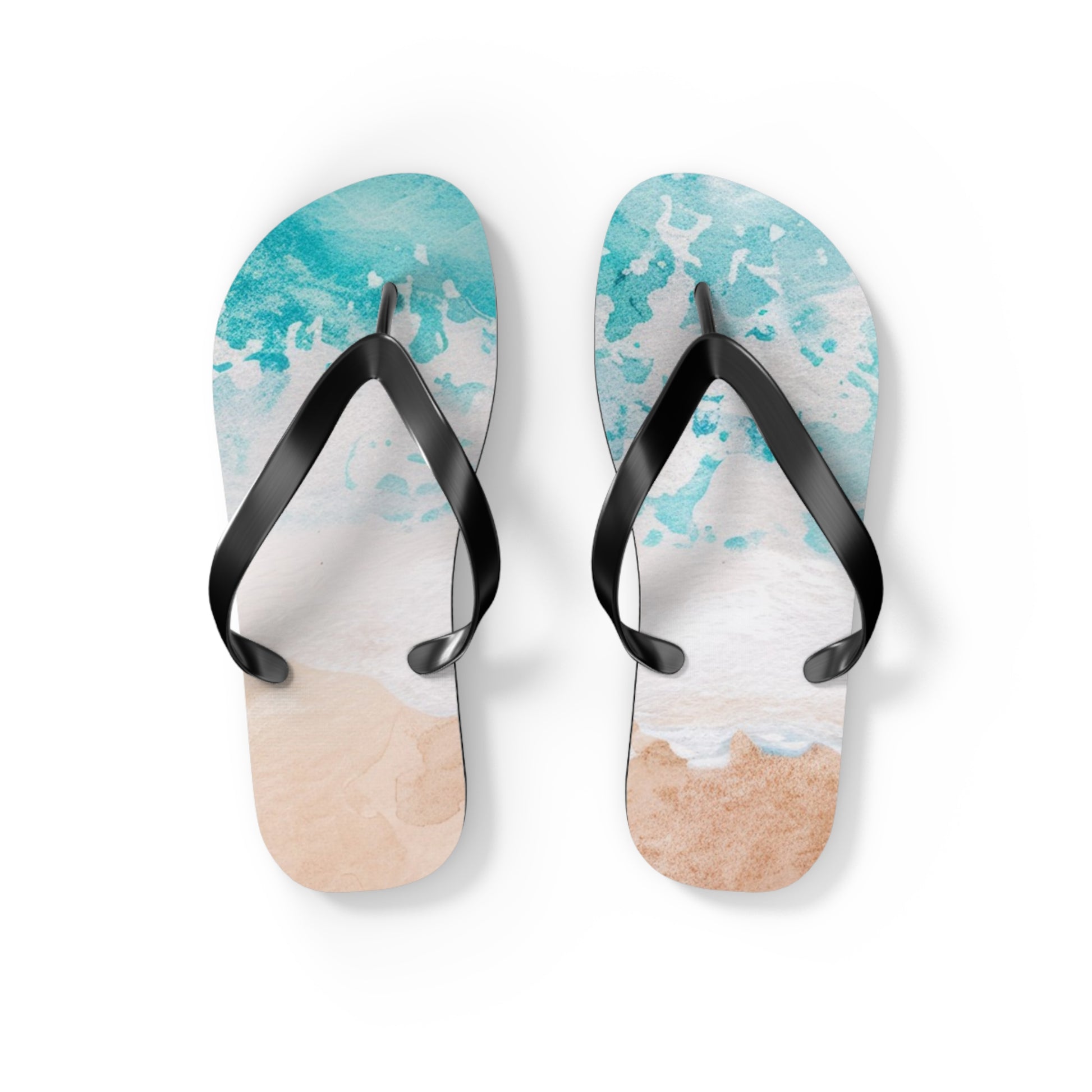 Seashore Flip Flops, Artsulli - Art is Long, Life is Short, Shoes, Size, S, Color, Black sole, , , 11694707611627790174