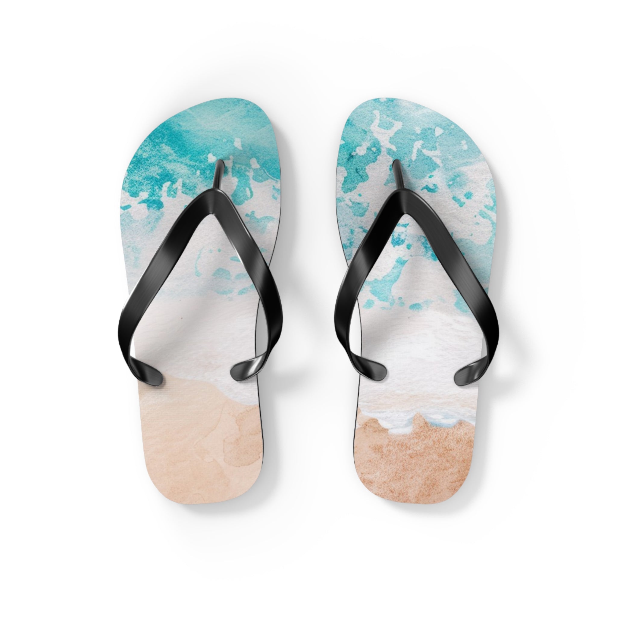 Seashore Flip Flops, Artsulli - Art is Long, Life is Short, Shoes, Size, S, Color, Black sole, , , 11694707611627790174