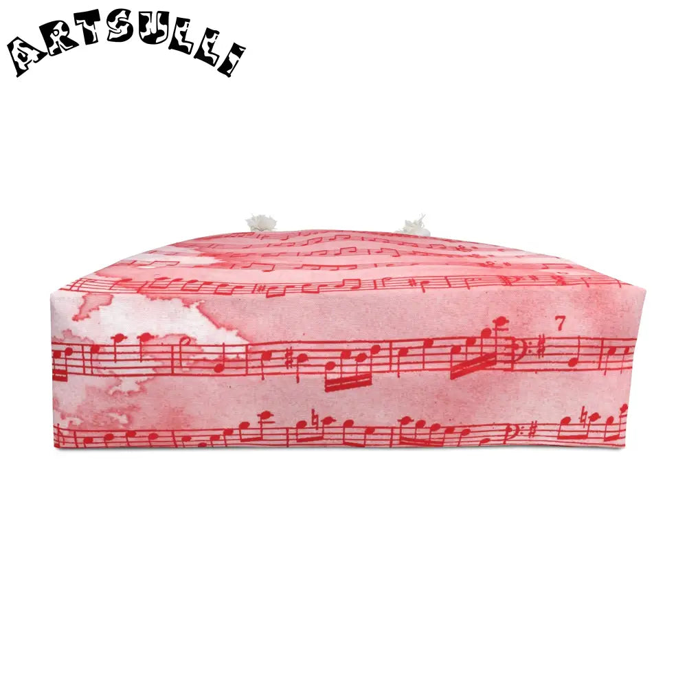 JAKKOUTTHEBXX Pink Watercolor Sheet Music Tote Bag 2025