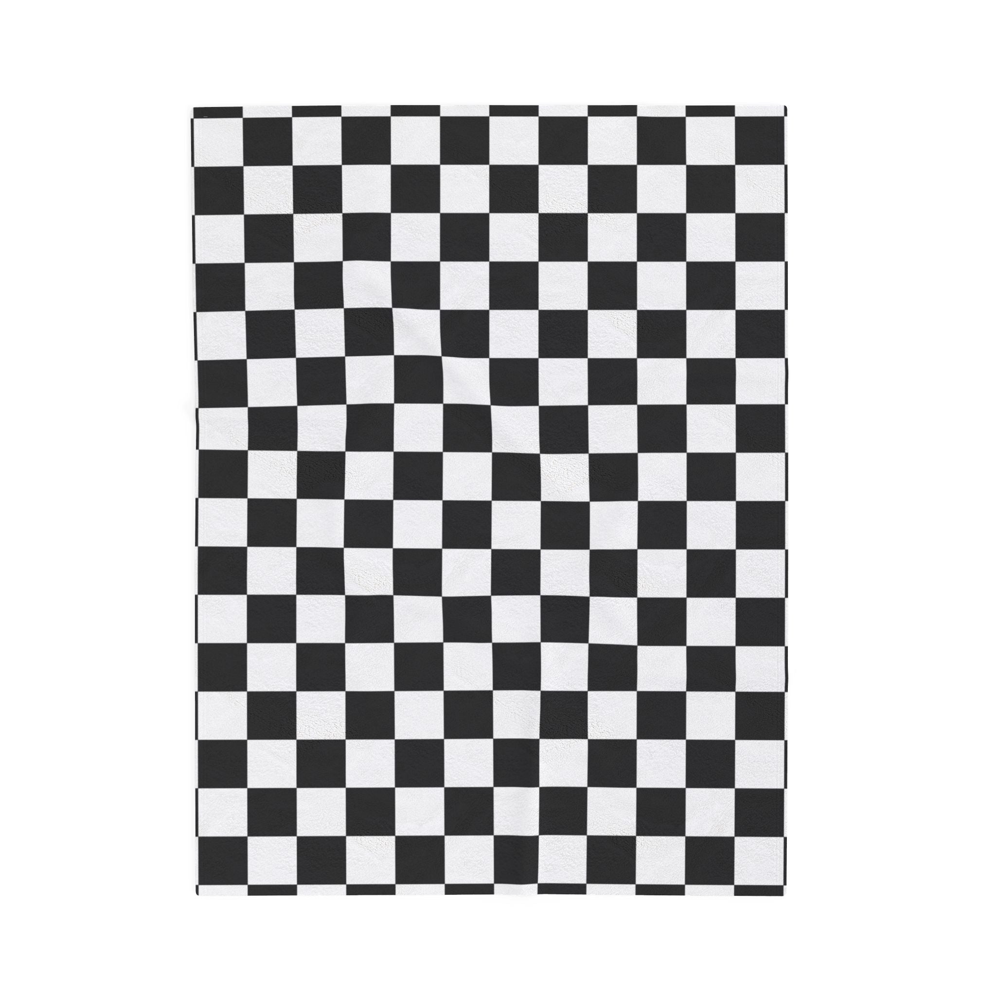 Checkerboard White and Black Velveteen Plush Blanket, Artsulli - Art is Long, Life is Short, All Over Prints, Size, 30" × 40", , , , , 31081602215462760873