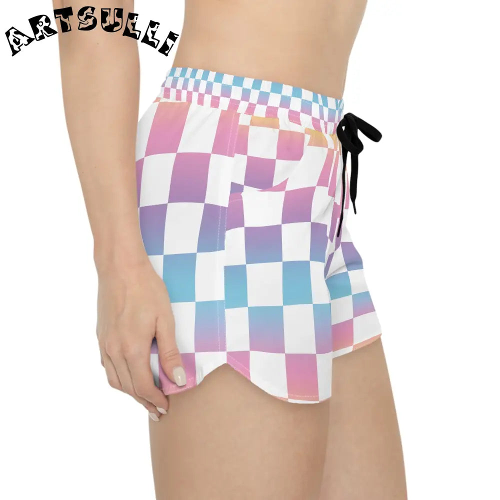 JAKKOUTTHEBXX Vaporwave Check II Women’s Casual Shorts (AOP)