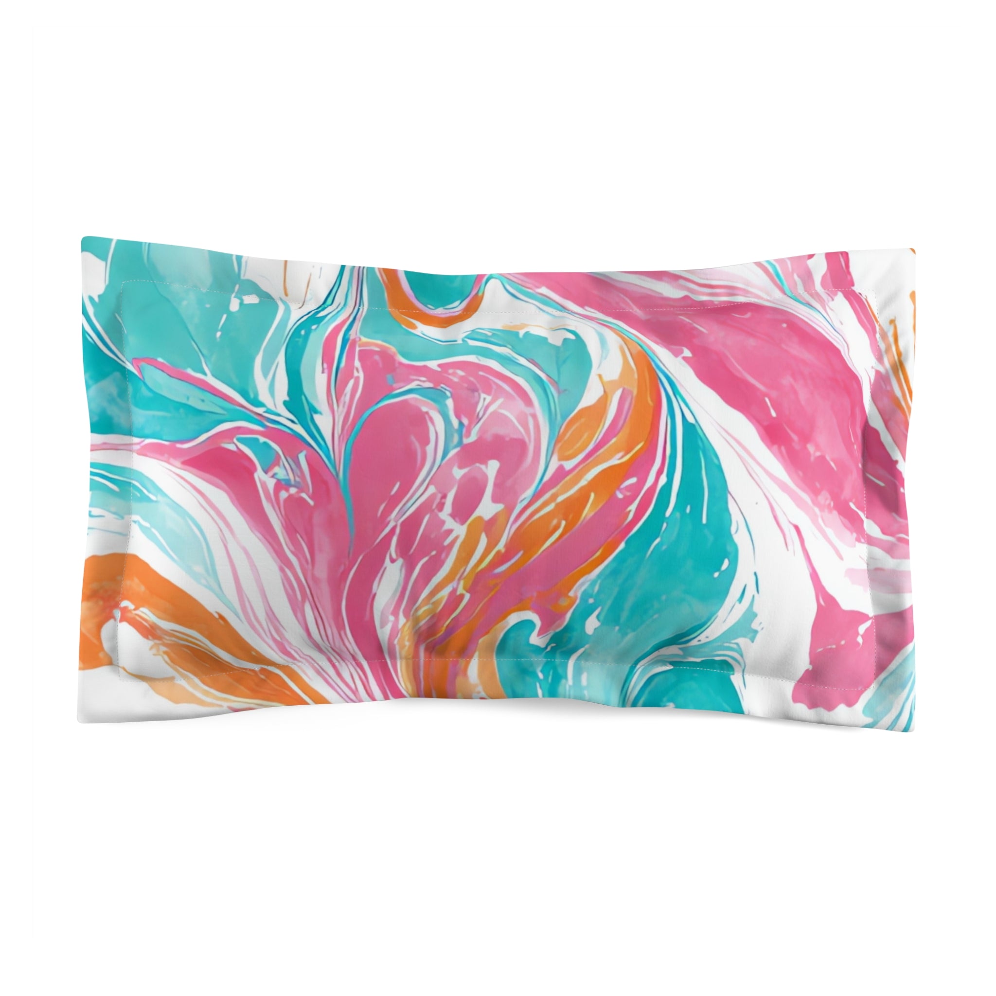 Liquid Pastel Spill Multi-Color Microfiber Pillow Sham, Artsulli - Art is Long, Life is Short, Home Decor, Size, King, , , , , 33124892677051700454