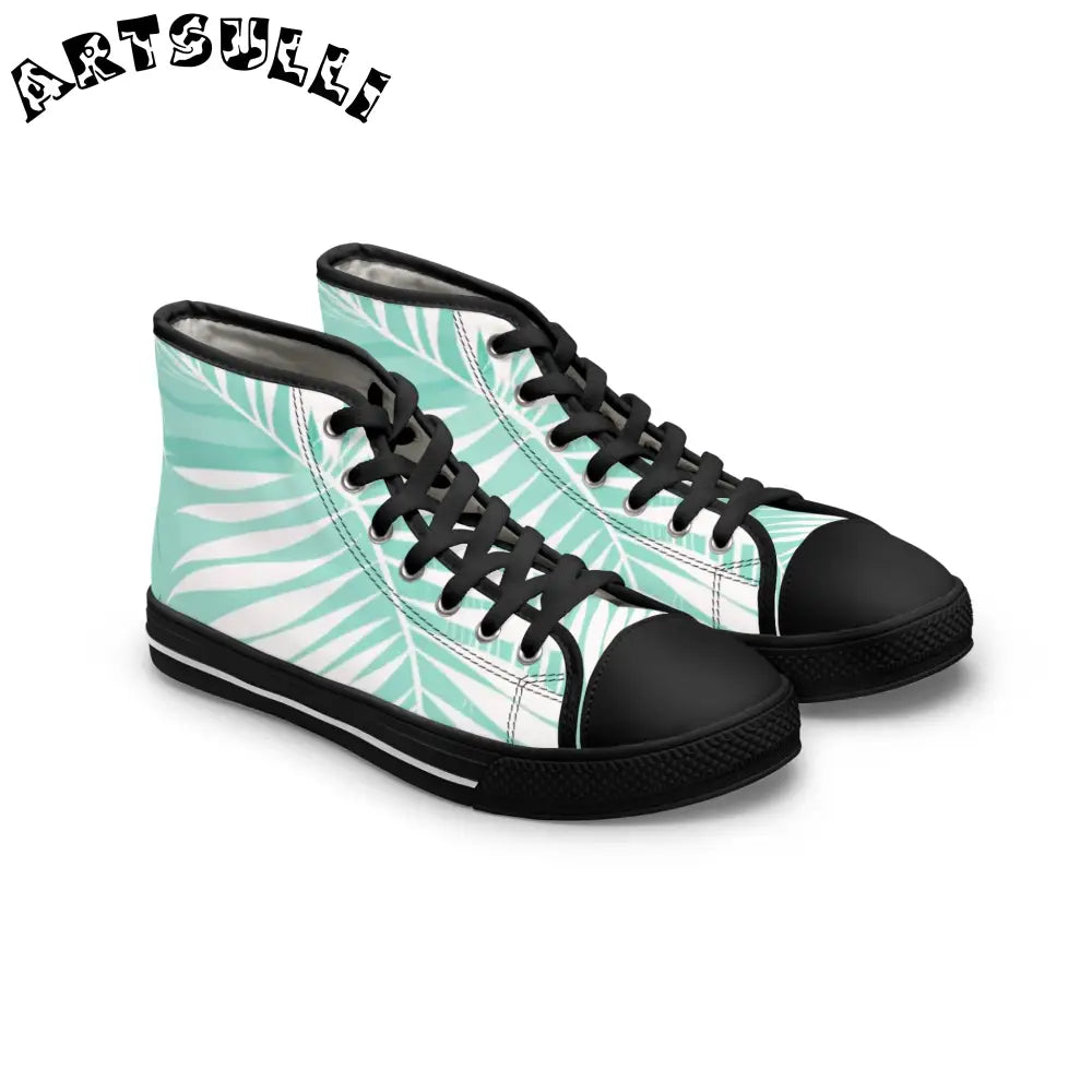 Versace Palm Women's High Top Sneakers, Artsulli - Art is Long, Life is Short, Shoes, Size, US 5.5, Color, Black sole, , , 29026654324995573065