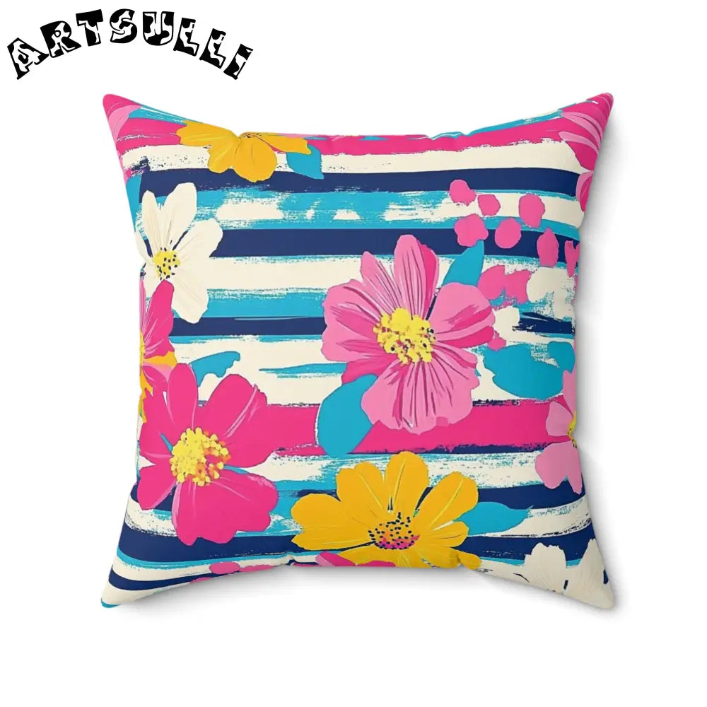 JAKKOUTTHEBXX Dayglo Floral Stripes Multi-Color Spun Polyester