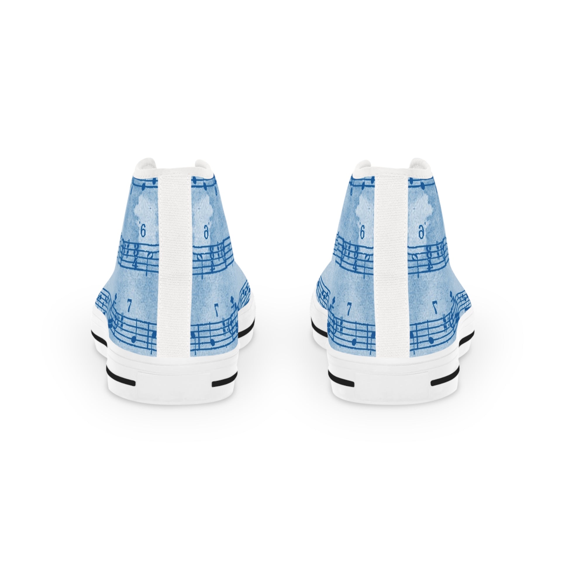 Drip Spill Type Beat Sheet Music Blue Men's High Top Sneakers, Artsulli - Art is Long, Life is Short, Shoes, , , , , , , 