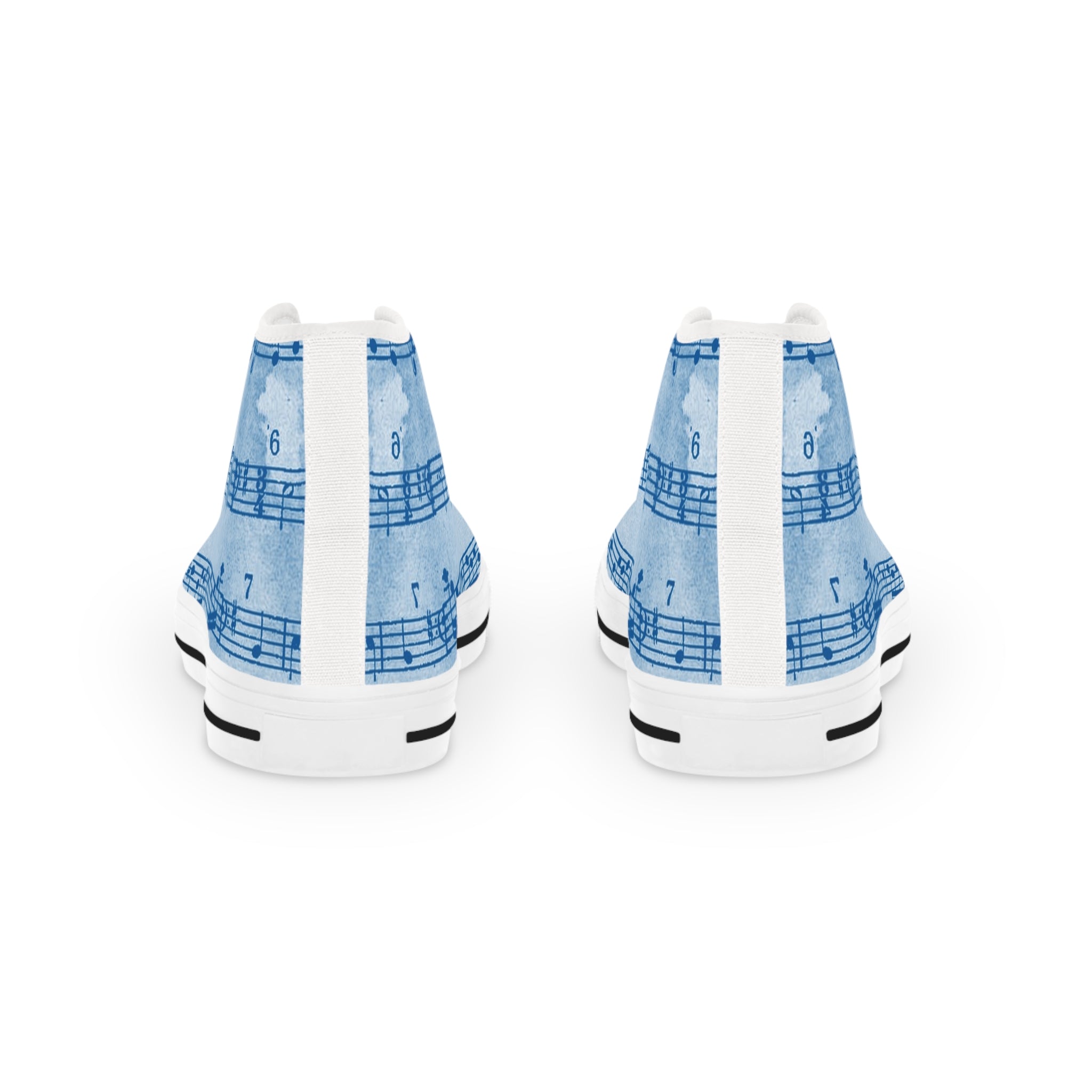 Drip Spill Type Beat Sheet Music Blue Men's High Top Sneakers, Artsulli - Art is Long, Life is Short, Shoes, , , , , , , 