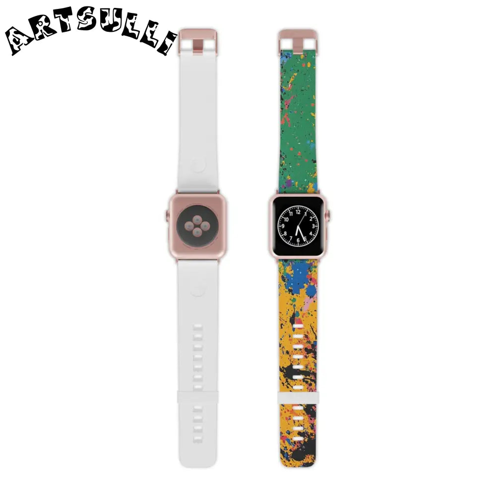 JAKKOUTTHEBXX The Colors Of Paint Splatter Watch Band for Apple