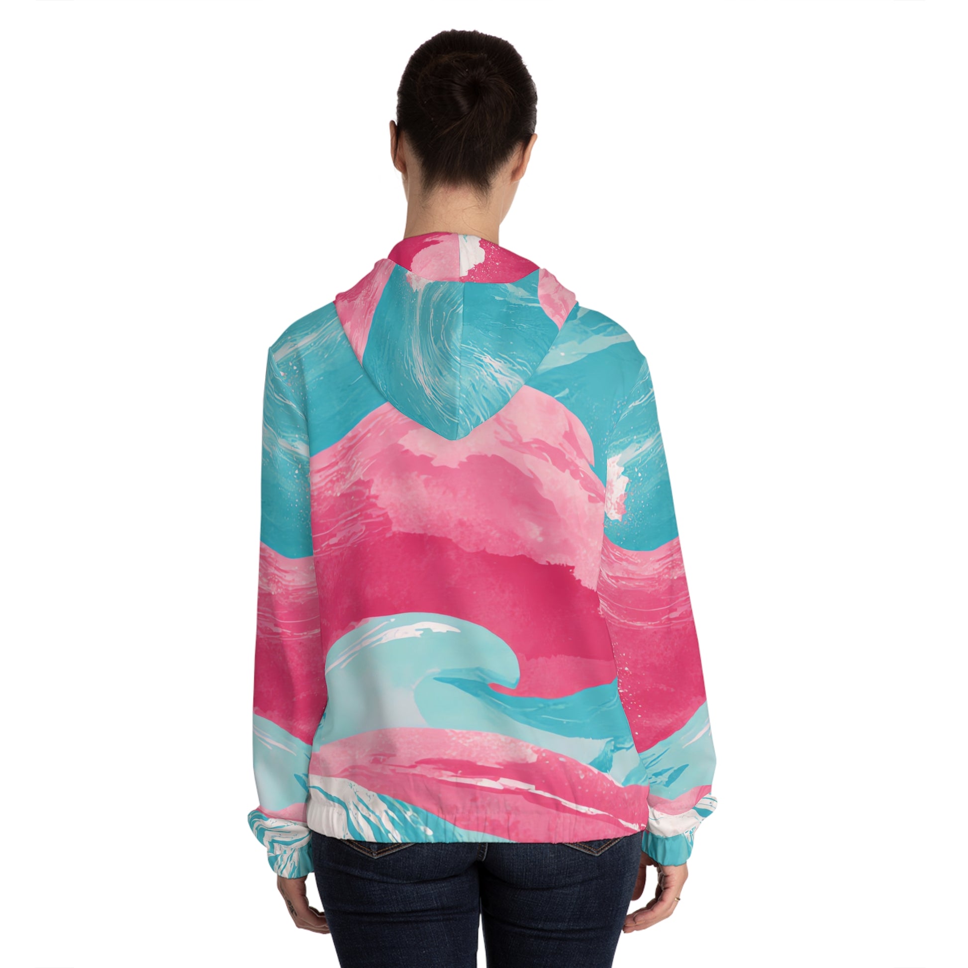 The Great Pastelwave Pink and Blue Women’s Full-Zip Hoodie (AOP), Artsulli - Art is Long, Life is Short, All Over Prints, , , , , , , 