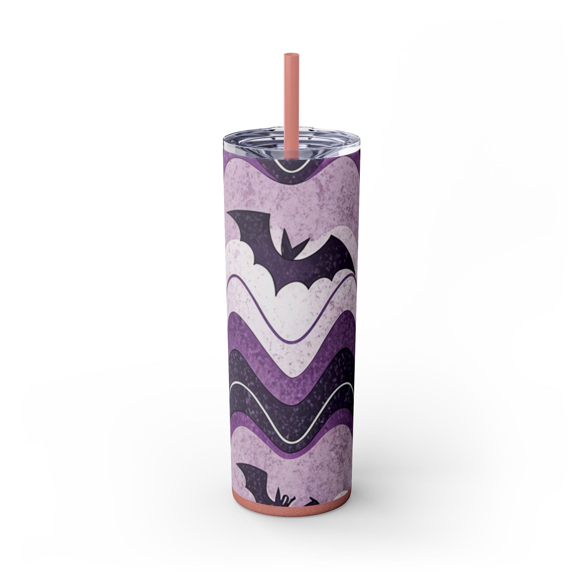 Bat Wave Skinny Tumbler with Straw, 20oz, Artsulli - Art is Long, Life is Short, Mug, Finish, Glossy, Color, Glitter Dusty Rose, Size, 20oz, 43866141366664