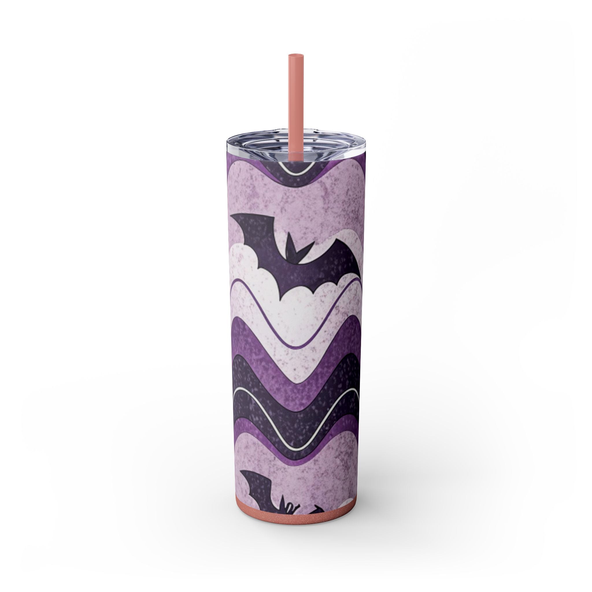 Bat Wave Skinny Tumbler with Straw, 20oz, Artsulli - Art is Long, Life is Short, Mug, Finish, Glossy, Color, Glitter Dusty Rose, Size, 20oz, 43866141366664