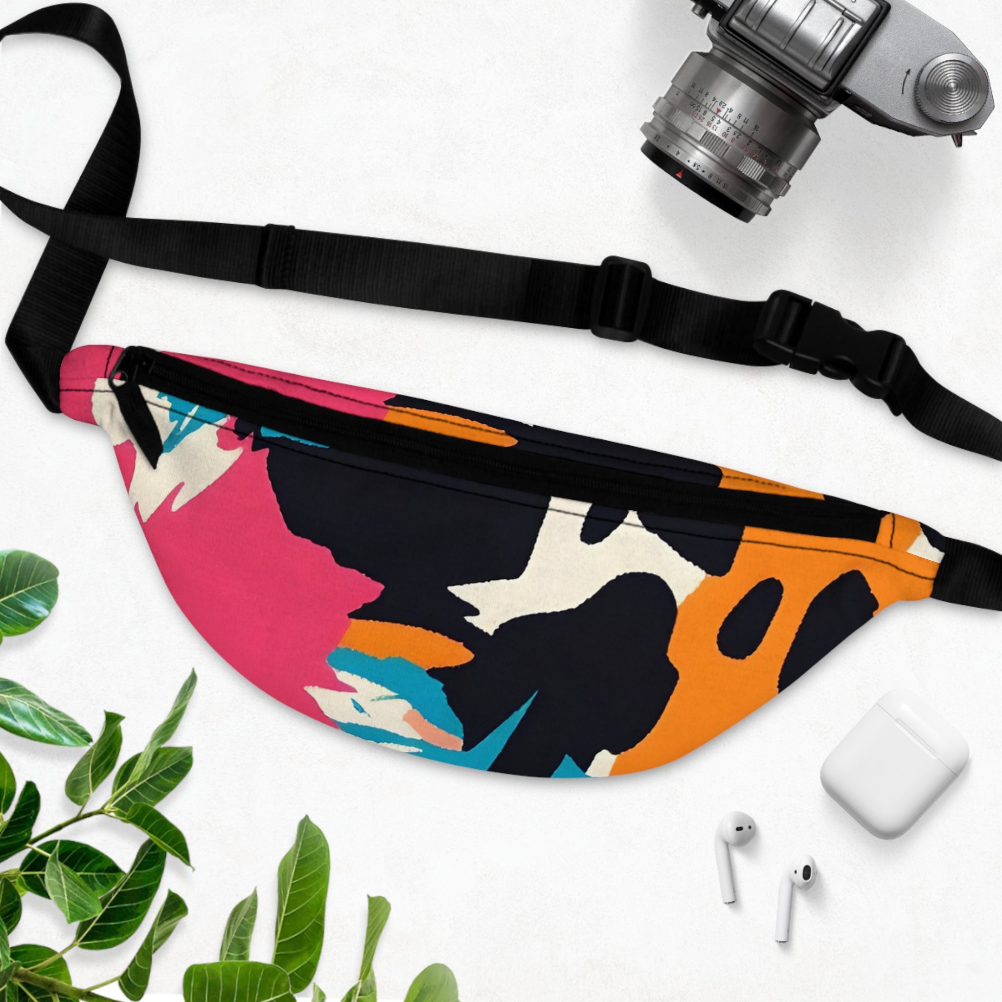 Wild Brush Strokes x Animal Print Multi-Color Fanny Pack, Artsulli - Art is Long, Life is Short, Bags, , , , , , , 