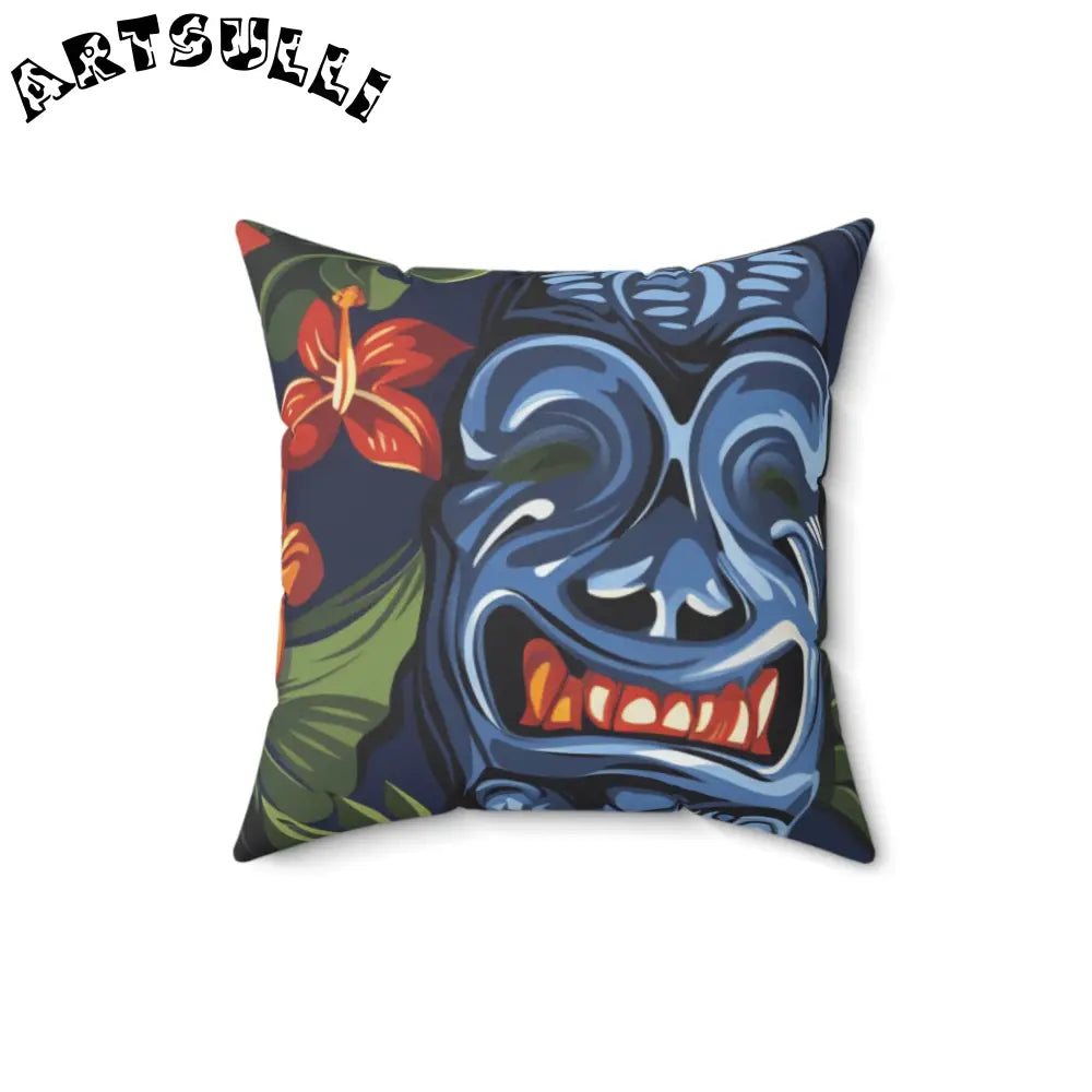 JAKKOUTTHEBXX Tropical Floral Dark Blue Indoor Pillow 2025