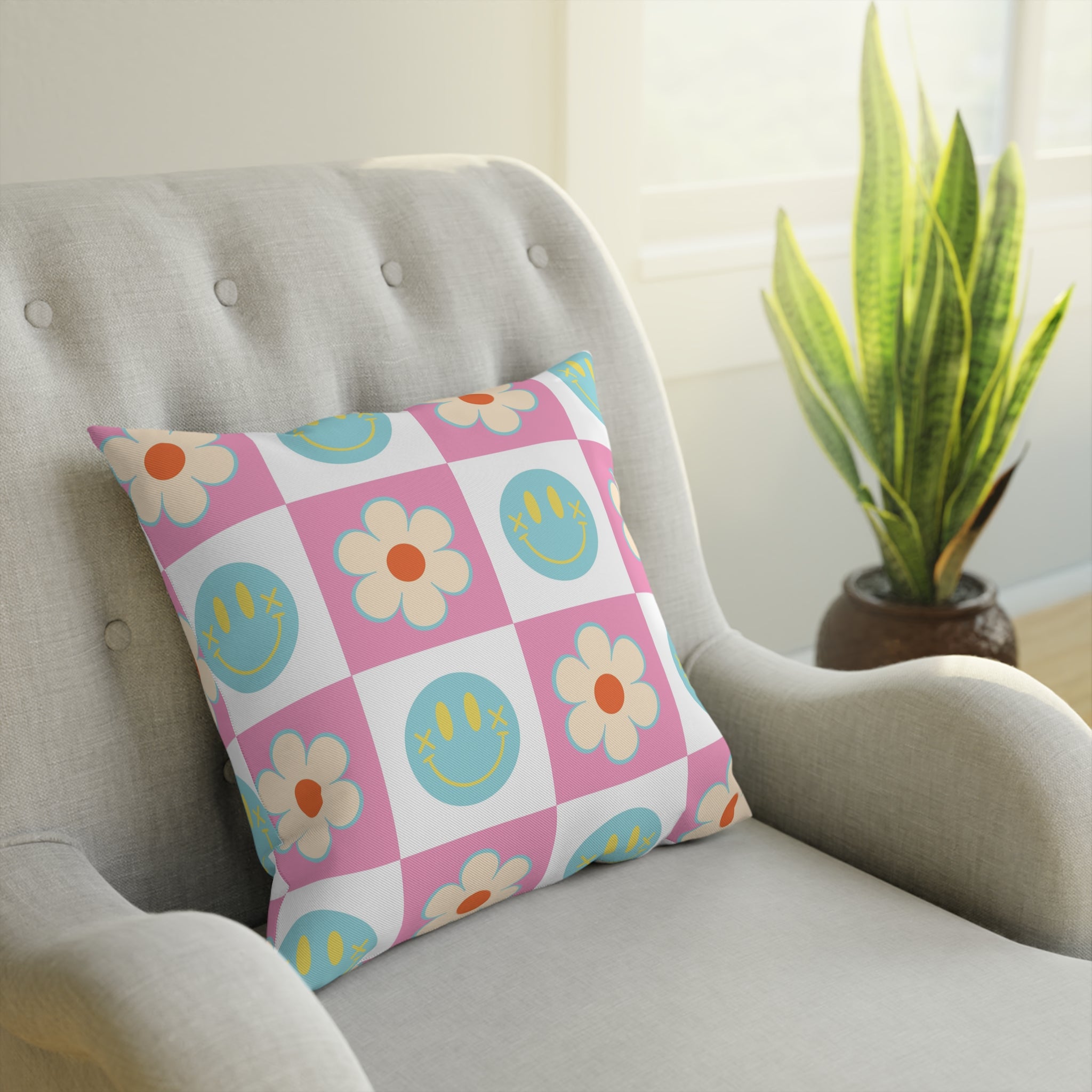Madotsukis Grin Bloom II Cushion, Artsulli - Art is Long, Life is Short, Home Decor, , , , , , , 