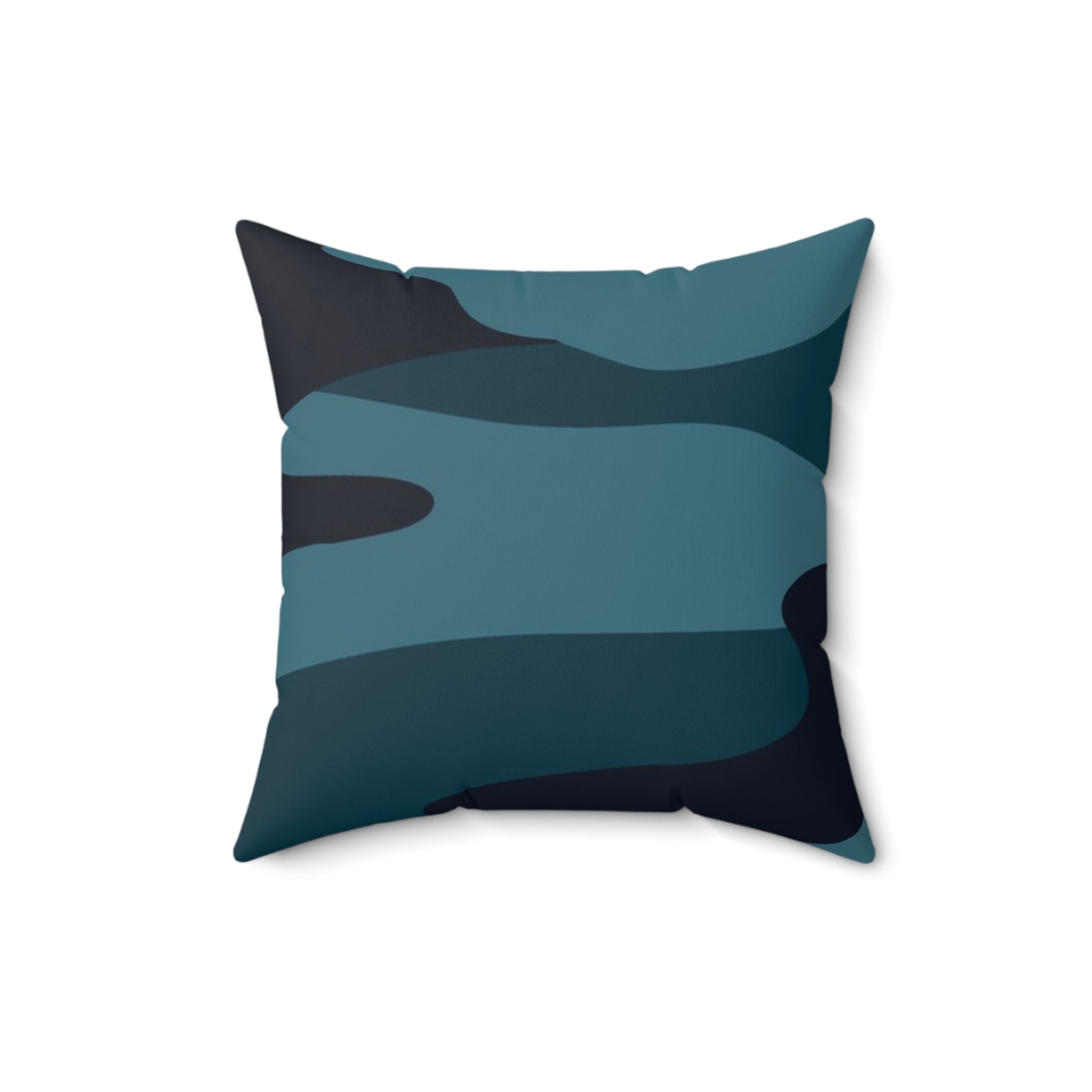 Blue Camouflage Spun Polyester Square Pillow, Artsulli - Art is Long, Life is Short, Home Decor, , , , , , , 