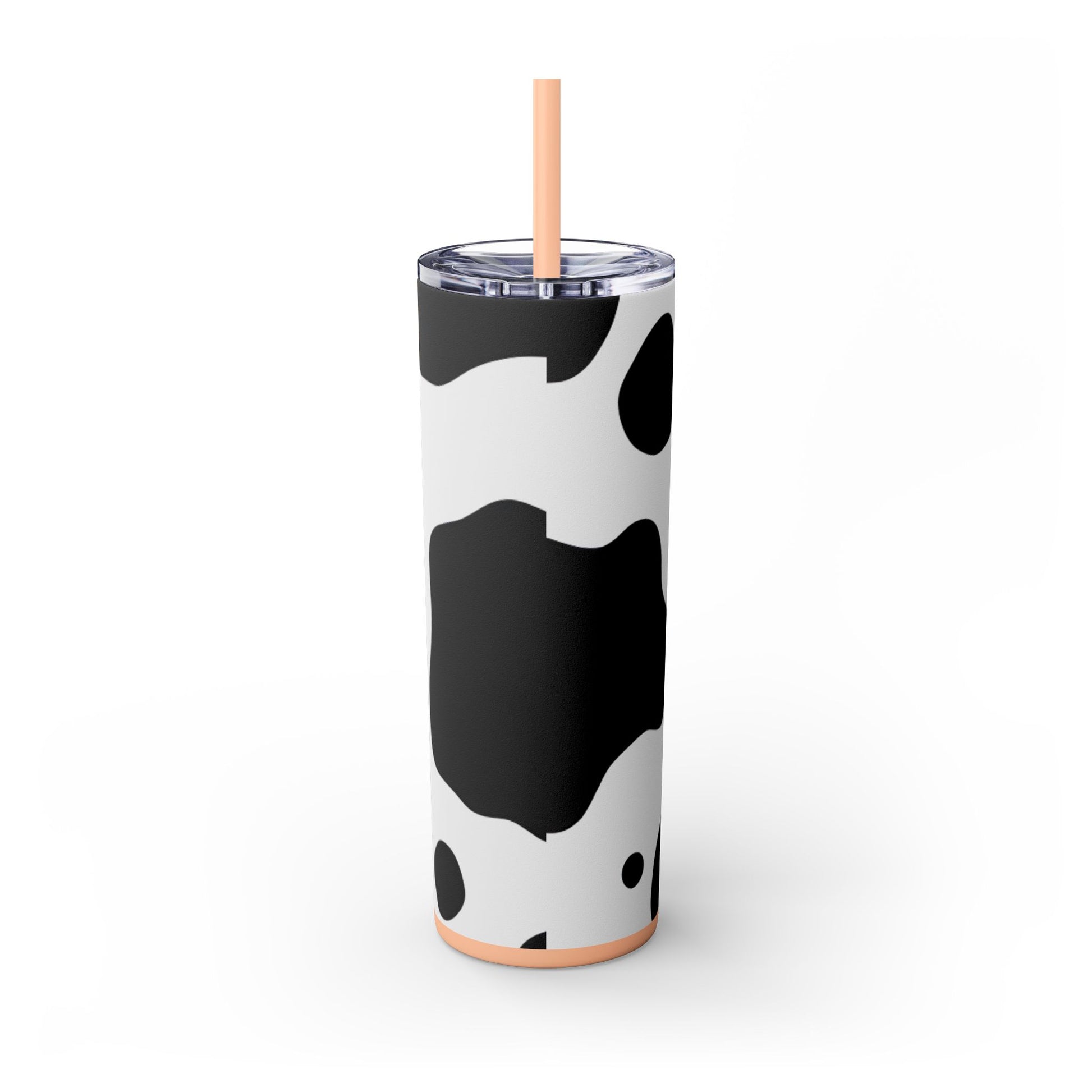Cow Print Focus Skinny Tumbler with Straw, 20oz, Artsulli - Art is Long, Life is Short, Mug, , , , , , , 