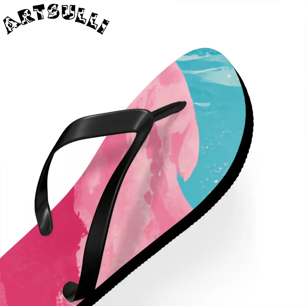 JAKKOUTTHEBXX The Great Pastelwave Pink and Blue Flip Flops