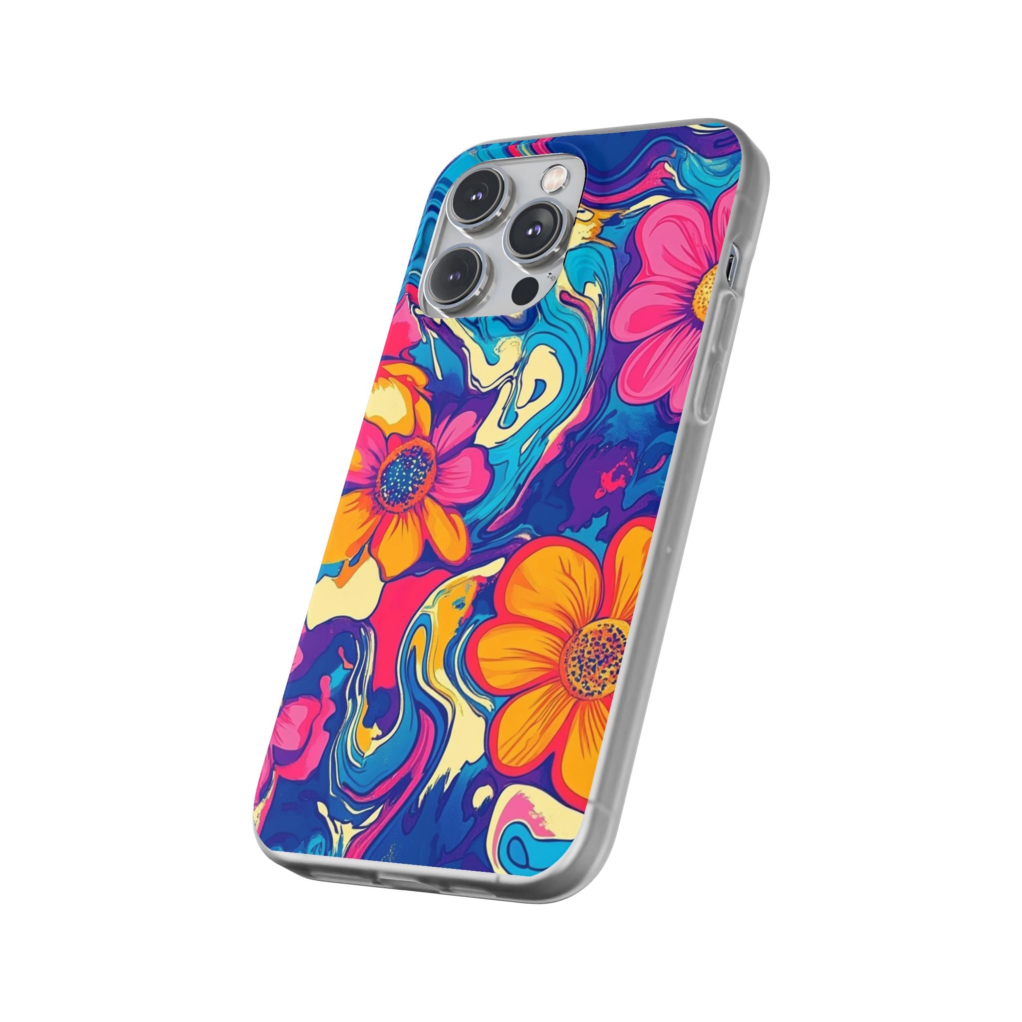 Vibrant Psychedelic Floral Flexi Case, Artsulli - Art is Long, Life is Short, Phone Case, , , , , , , 