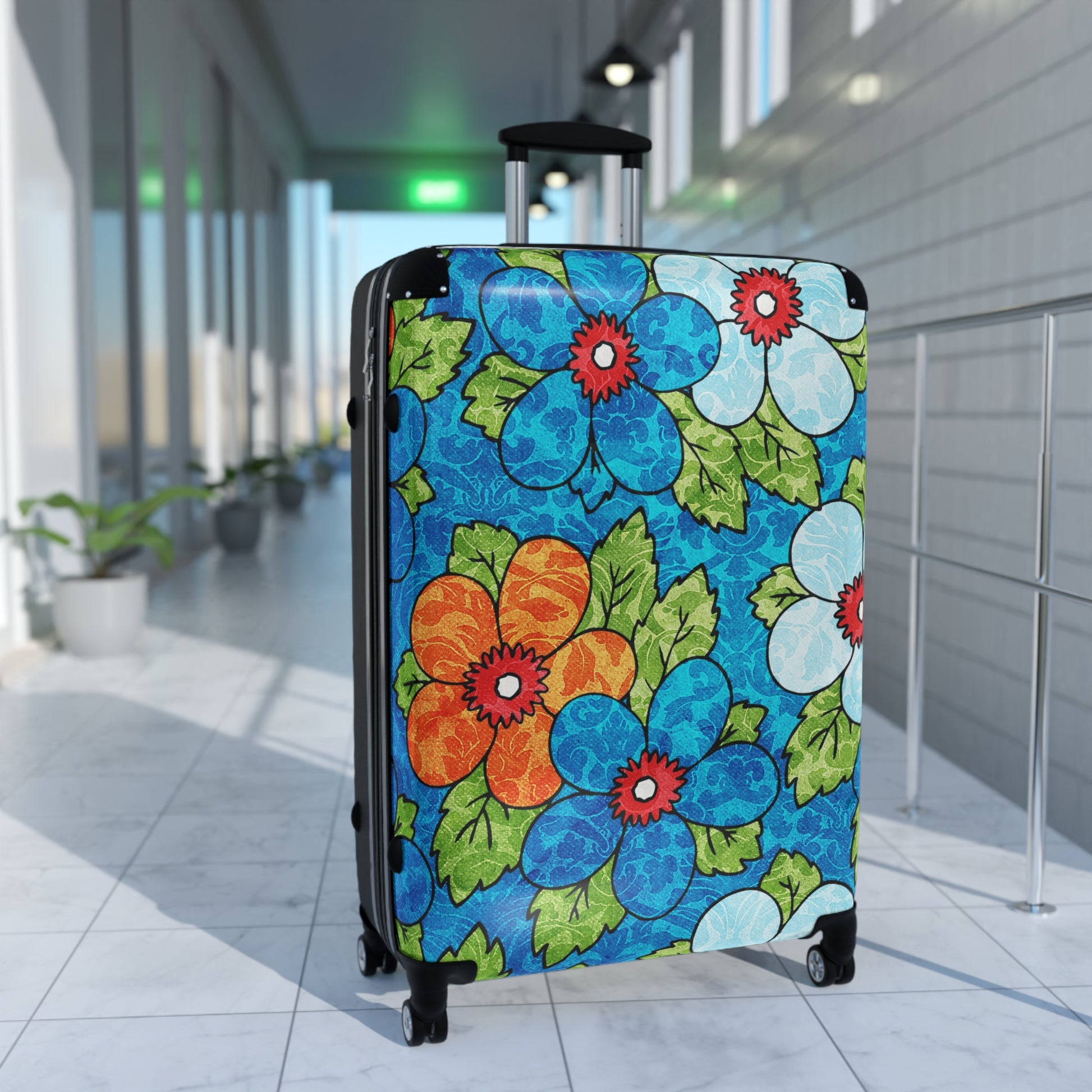 Blue Orange Groovy II Suitcase, Artsulli - Art is Long, Life is Short, Bags, , , , , , , 