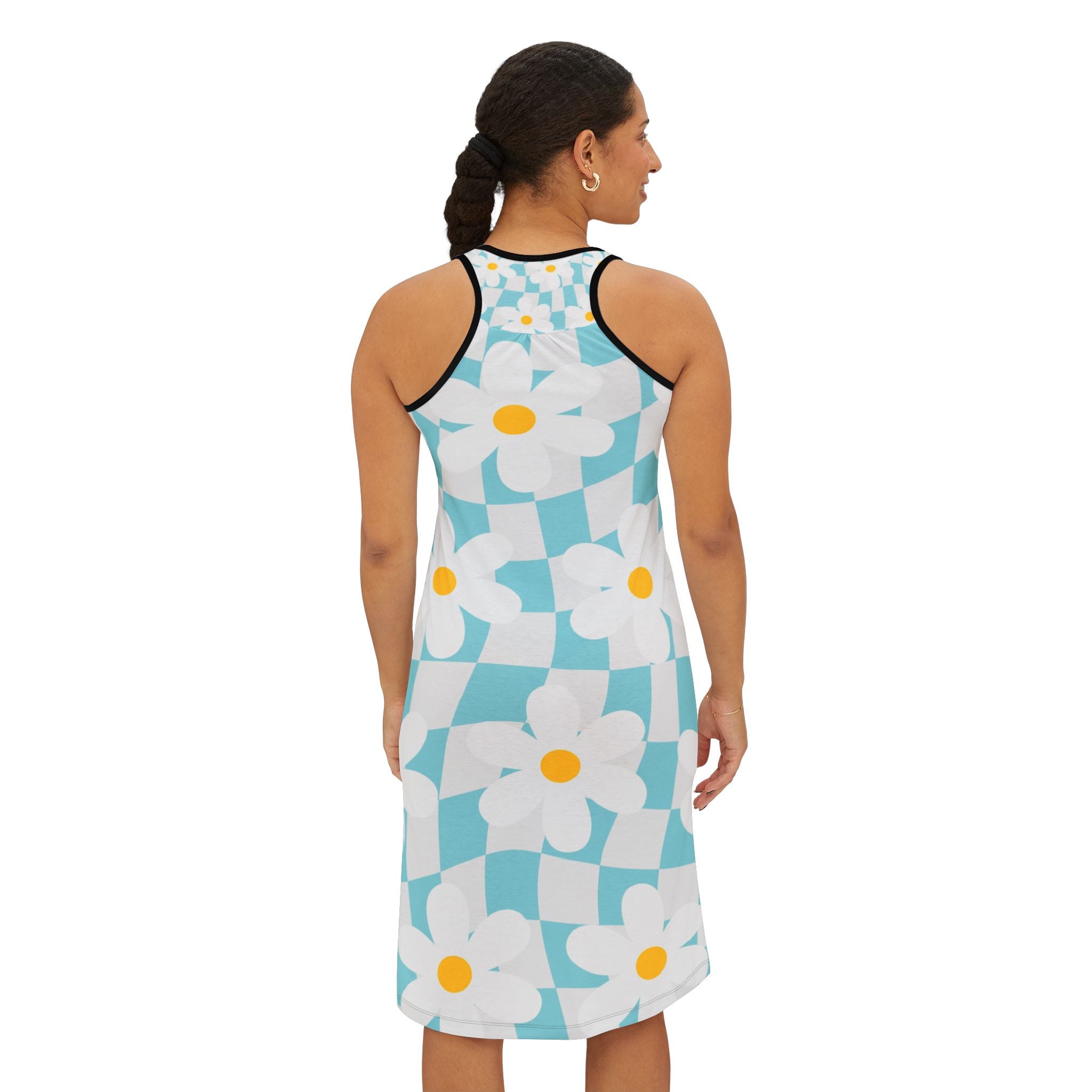 Trippy Check Garden Women's Racerback Dress (AOP), Artsulli - Art is Long, Life is Short, Tank Top, , , , , , , 