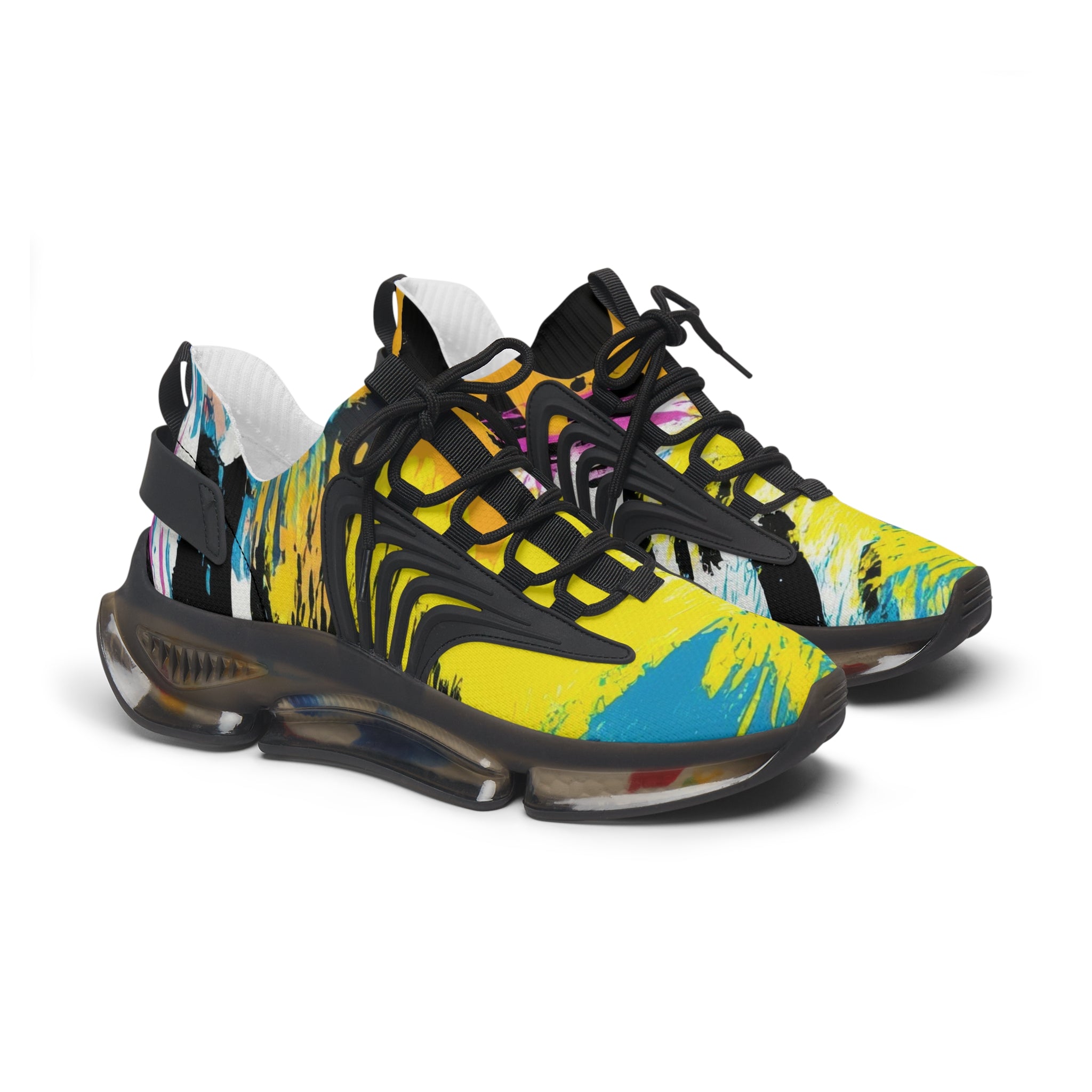 Zebra Stripes x Leopard Print x Paint Splatter Multi-Color Women's Mesh Sneakers, Artsulli - Art is Long, Life is Short, Shoes, Color, Black sole, Size, US 5.5, , , 18015920262186