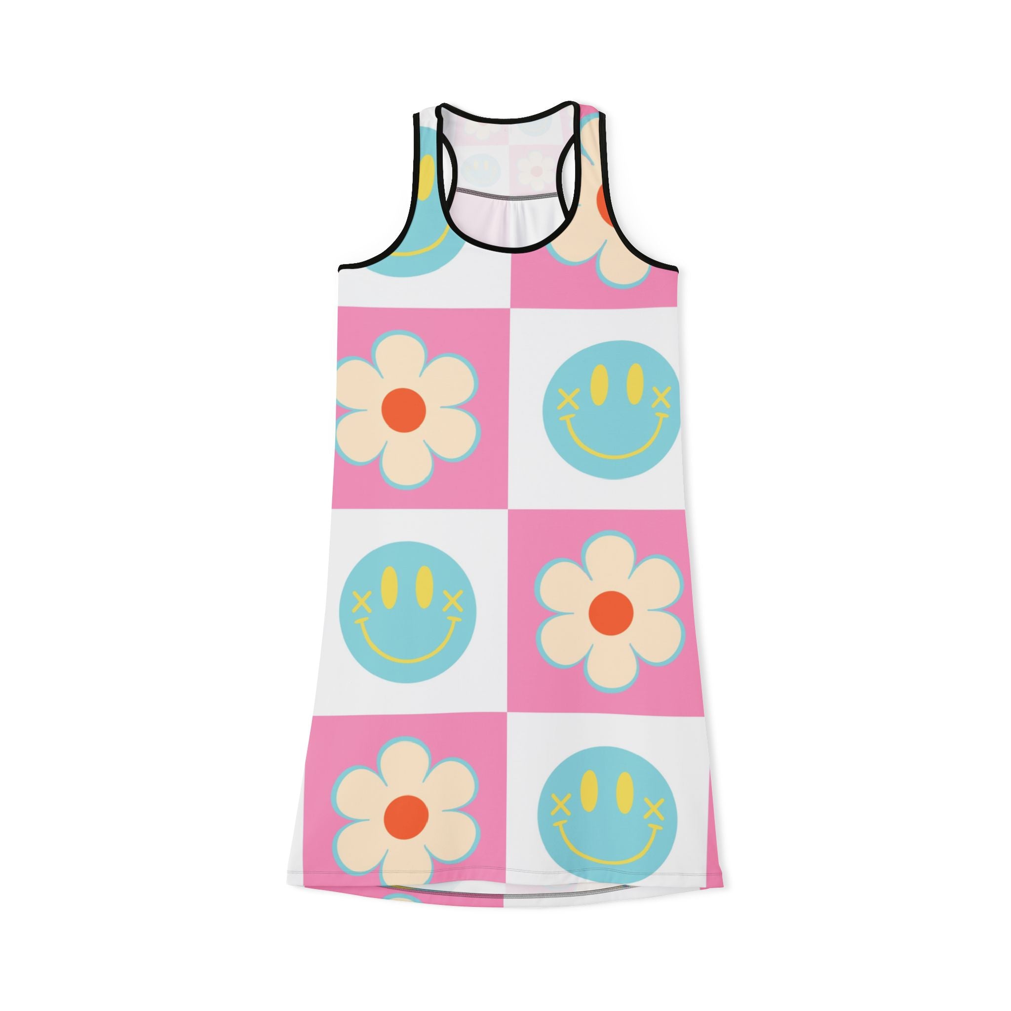 Madotsukis Grin Bloom Women's Racerback Dress (AOP), Artsulli - Art is Long, Life is Short, Tank Top, Size, XS, Color, Black, , , 66021161344073825891