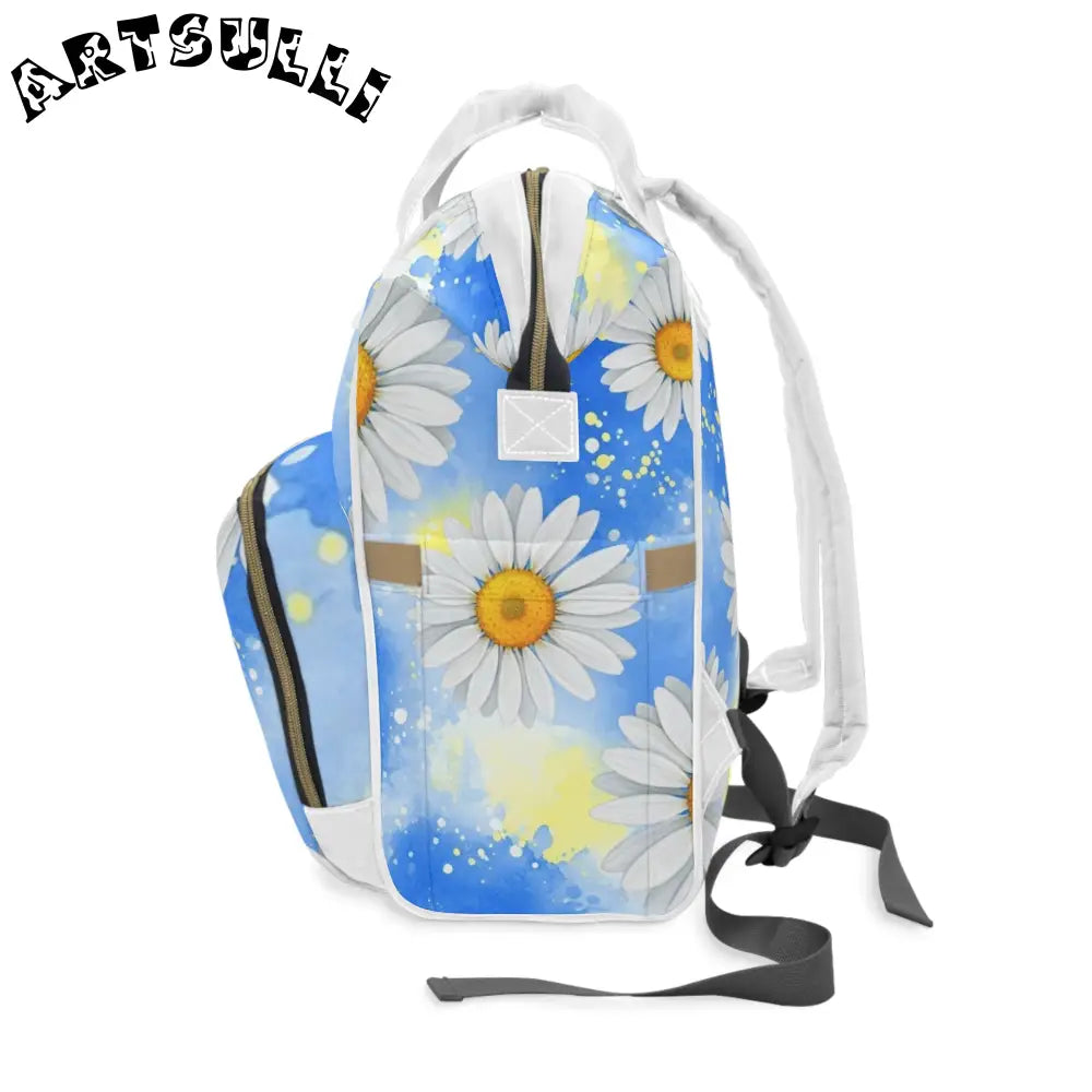 JAKKOUTTHEBXX Daisies Multifunctional Diaper Backpack JAKKOUTTHEBXX