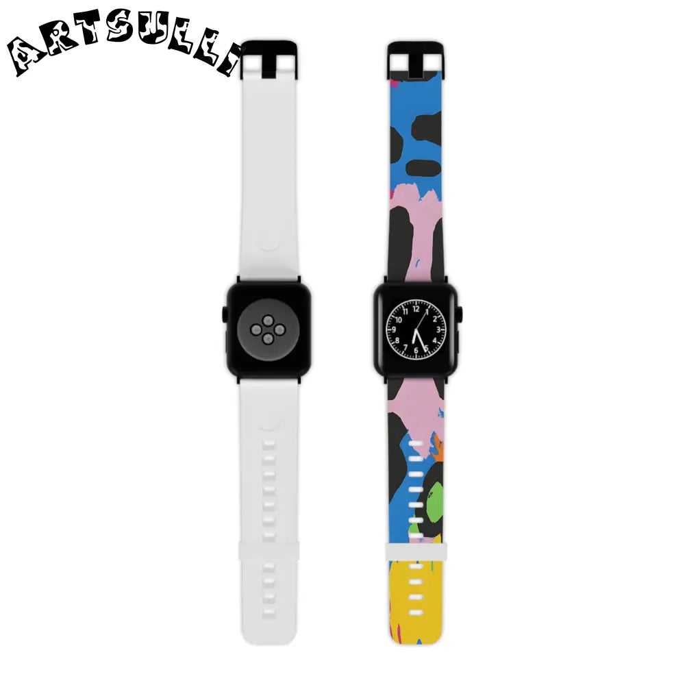 90s Neon II Watch Band for Apple Watch, Artsulli - Art is Long, Life is Short, Accessories, Size, 7.5'' × 0.75'' / 42 - 44 mm, Color, Black, , , 33188546814640456900