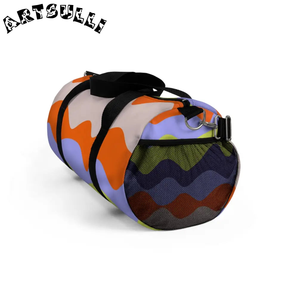JAKKOUTTHEBXX Waves Red and Blue Duffel Bag JAKKOUTTHEBXX Artsulli