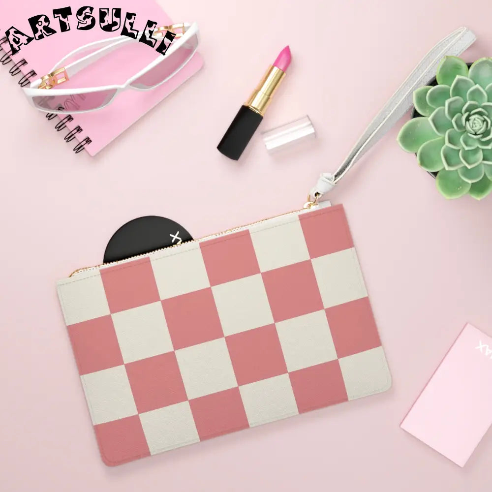 JAKKOUTTHEBXX Retro Checkered Grassland Sprites Clutch Bag