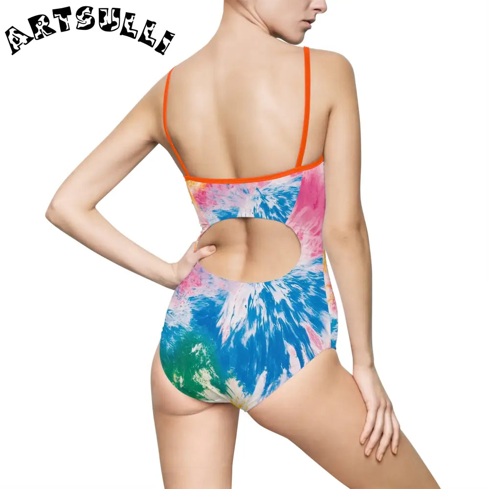 JAKKOUTTHEBXX Tie-Dye Hollow Back One-Piece Swimsuit 2025